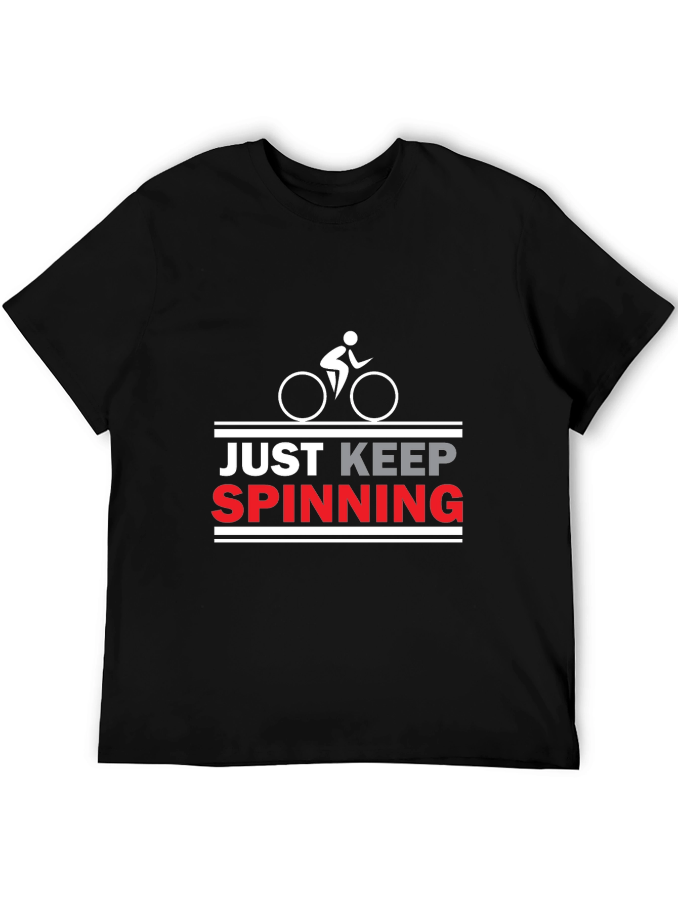 Just Keep Spinning Cycling T-Shirt - Black
