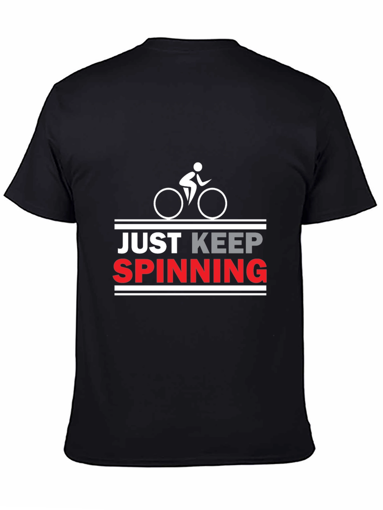 Just Keep Spinning Cycling T-Shirt - Black