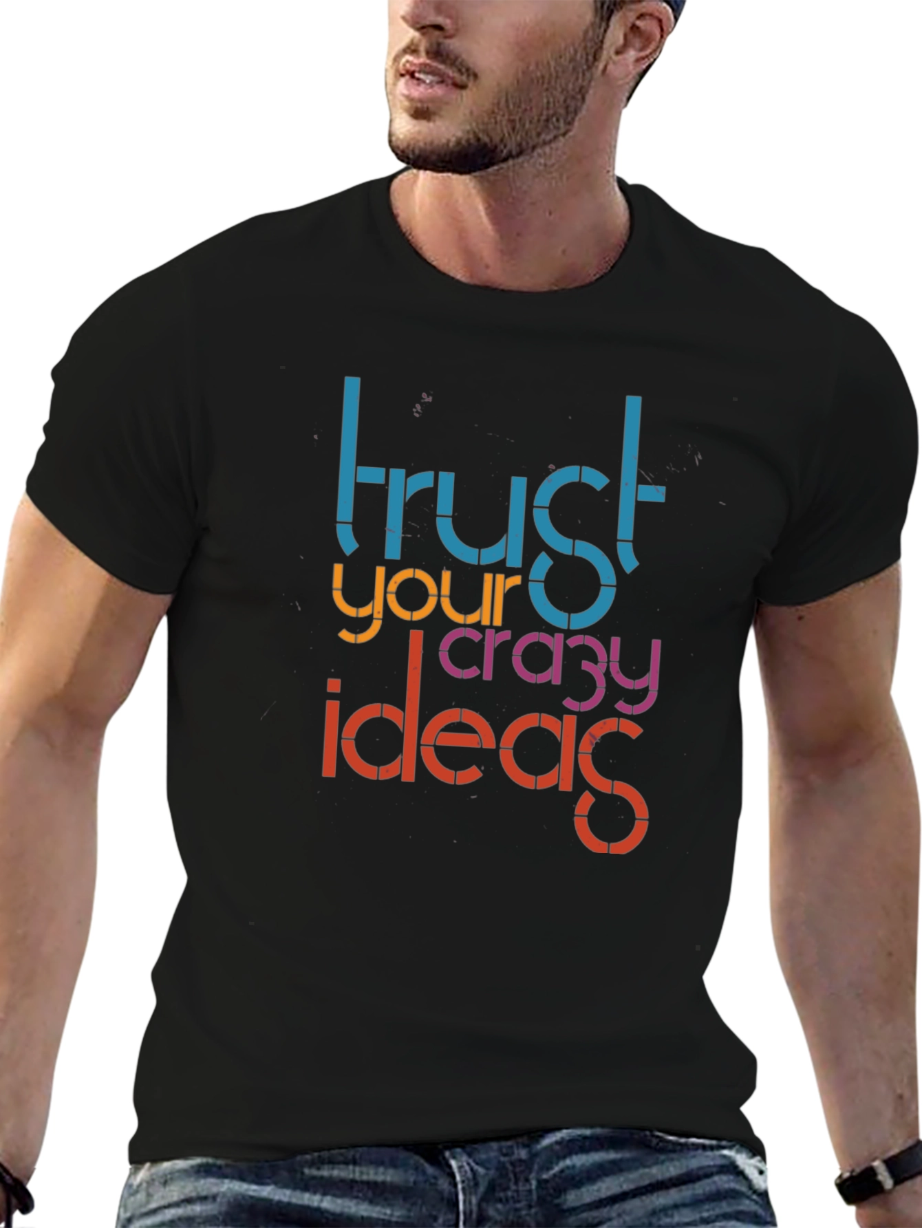 Trust Your Crazy Ideas Black Graphic Tee
