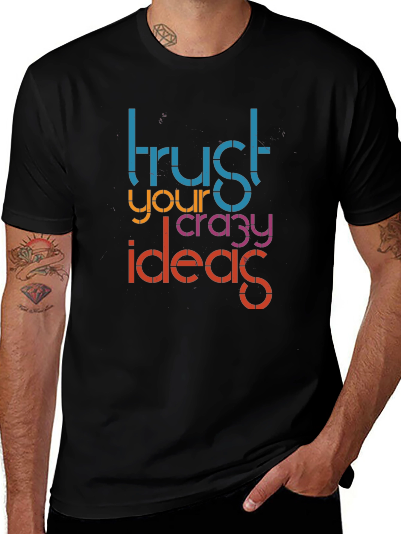 Trust Your Crazy Ideas Black Graphic Tee