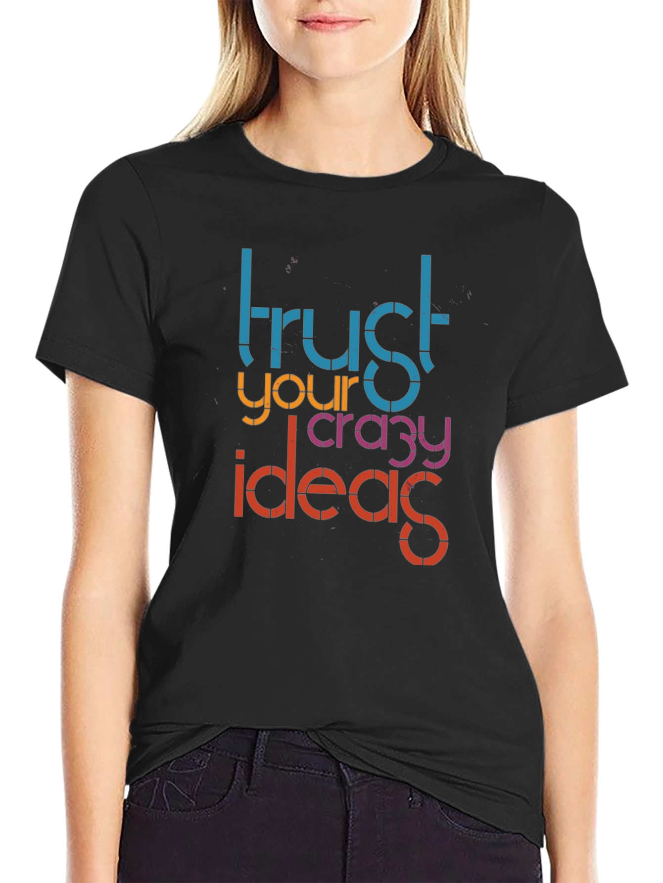 Trust Your Crazy Ideas Black Graphic Tee