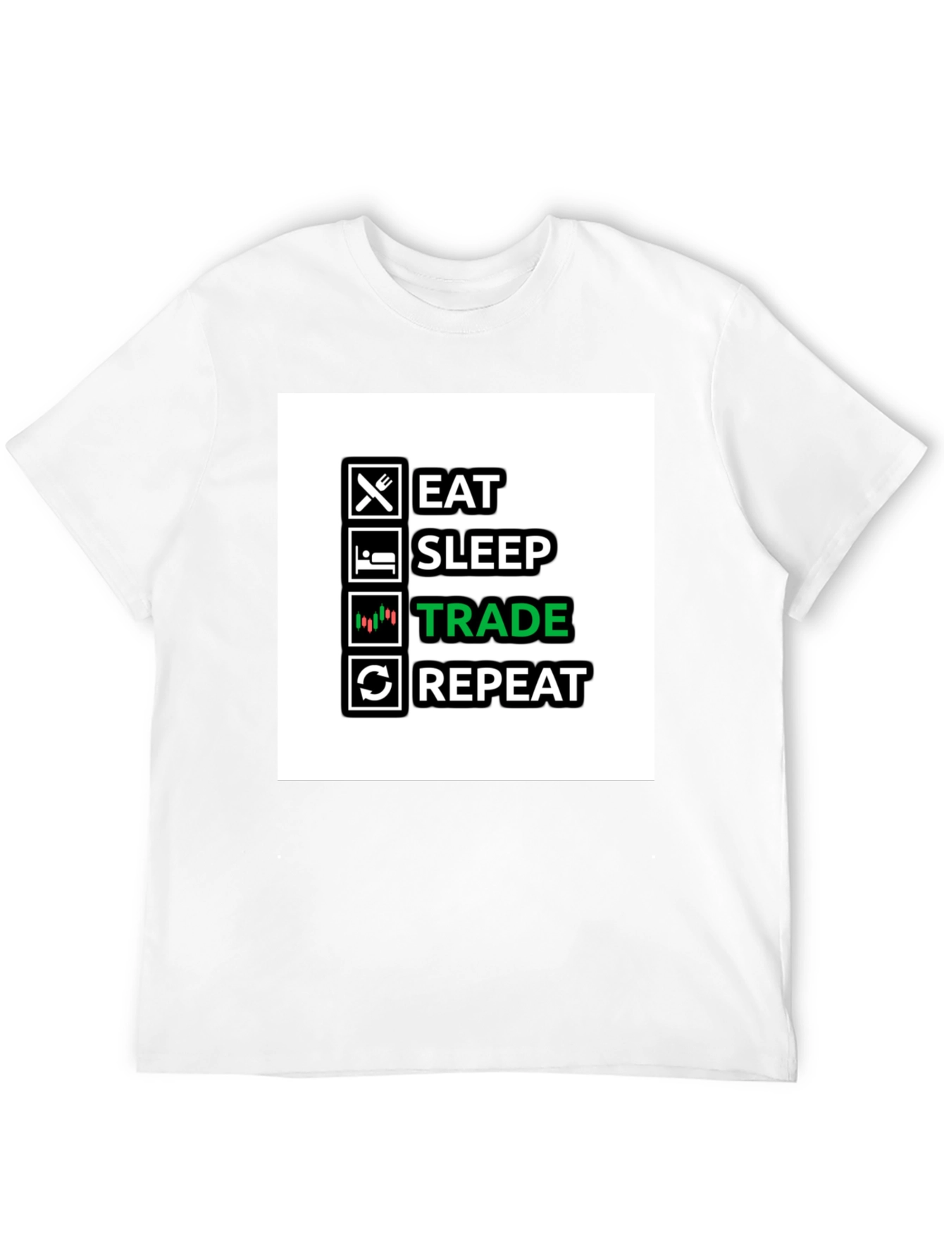 Eat Sleep Trade Repeat Black T-Shirt