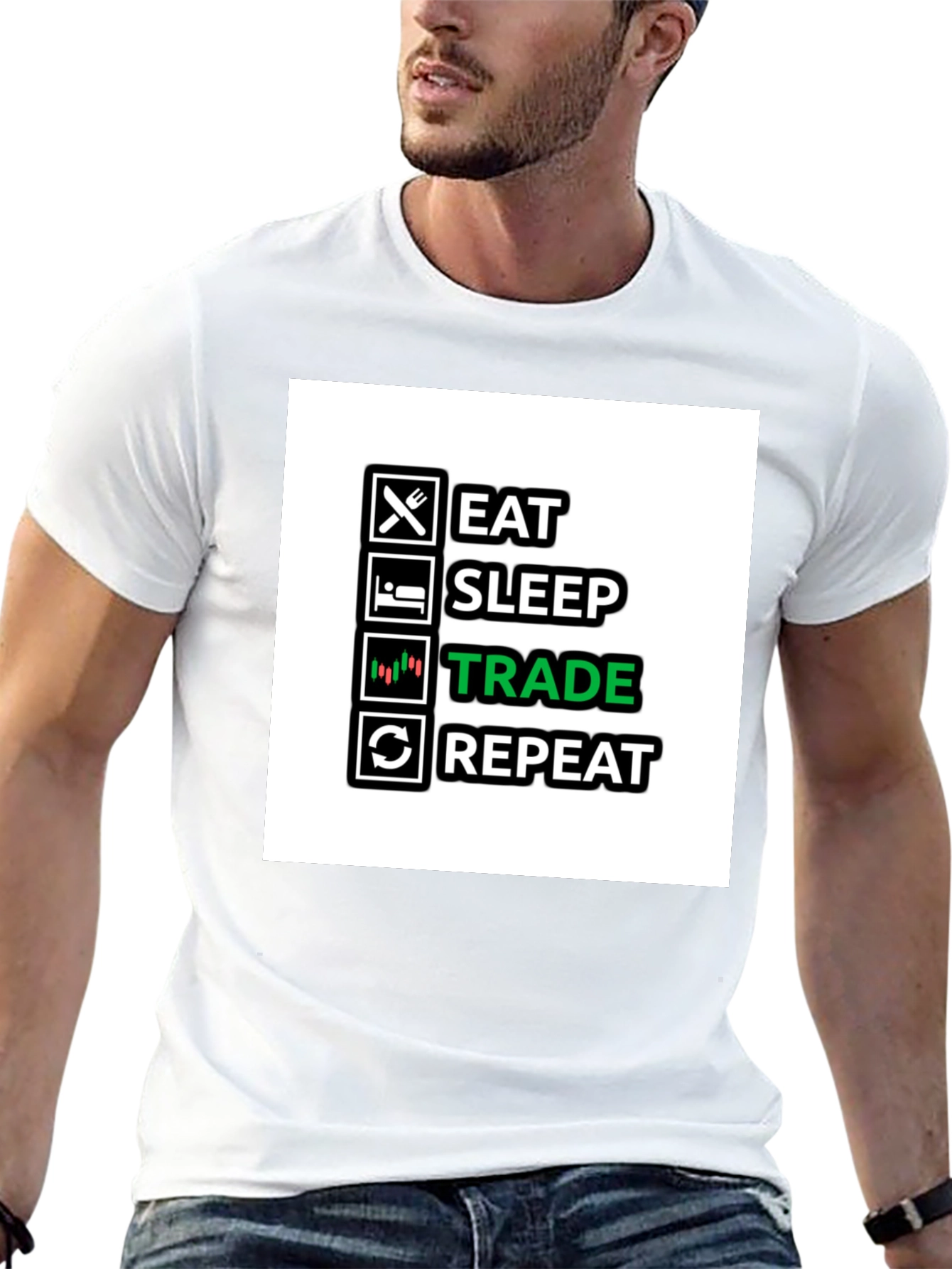 Eat Sleep Trade Repeat Black T-Shirt