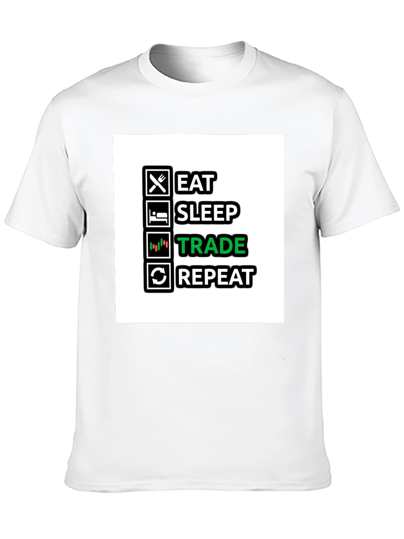Eat Sleep Trade Repeat Black T-Shirt
