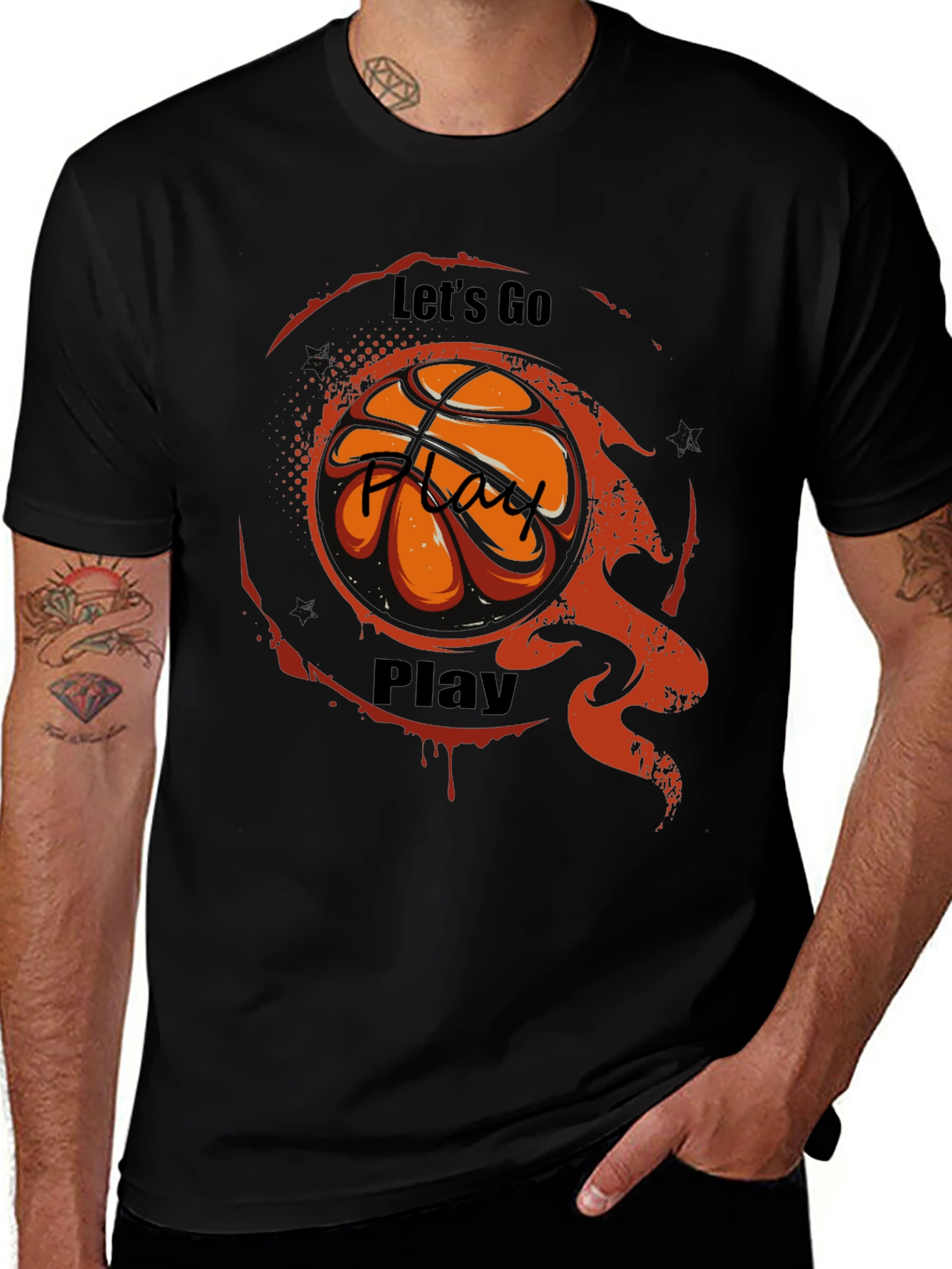 Basketball Graphic Black T-Shirt