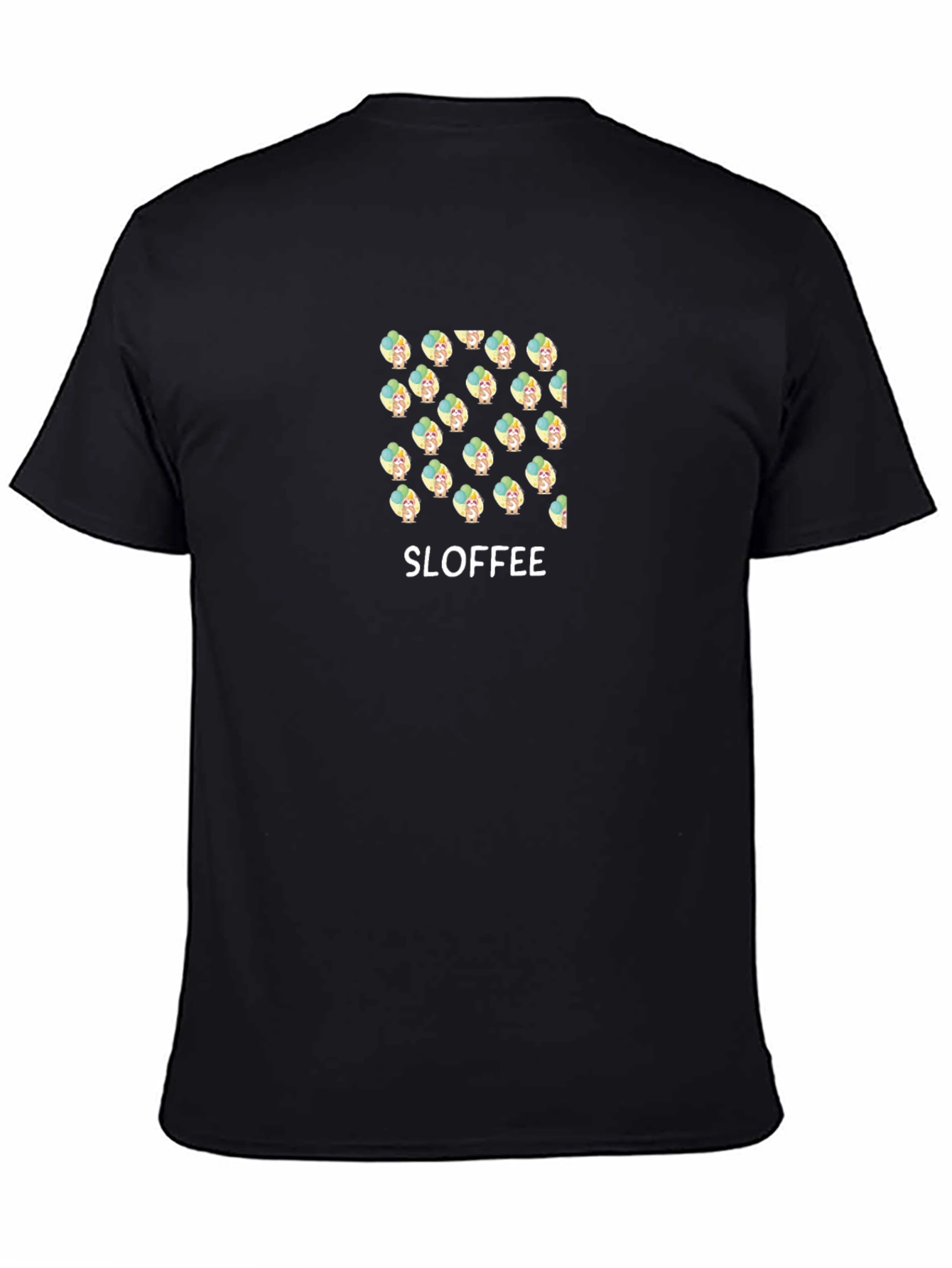 Sloffee Patterned Black T-Shirt