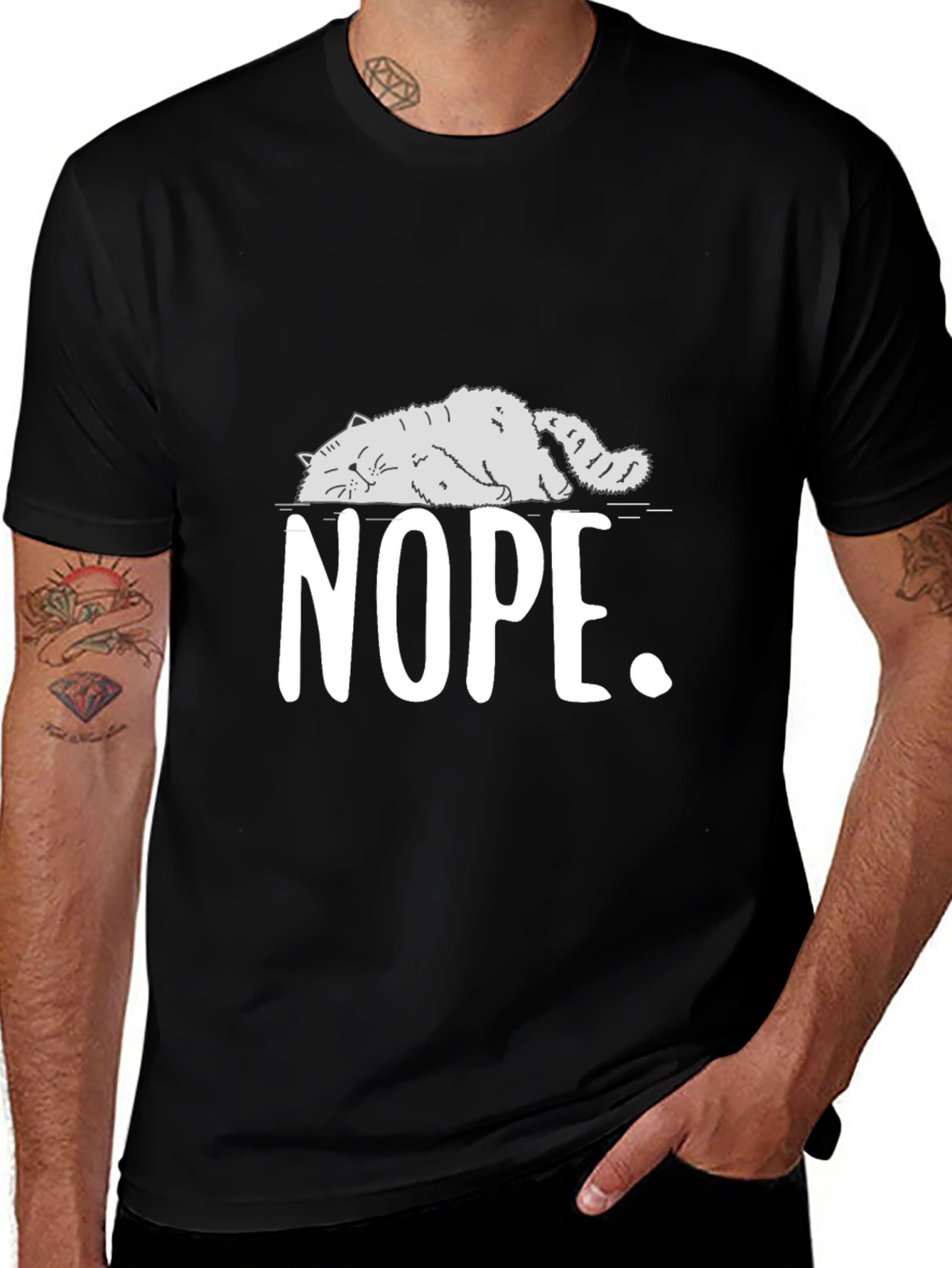 Nope Cat T-Shirt - Funny Lazy Cat Tee