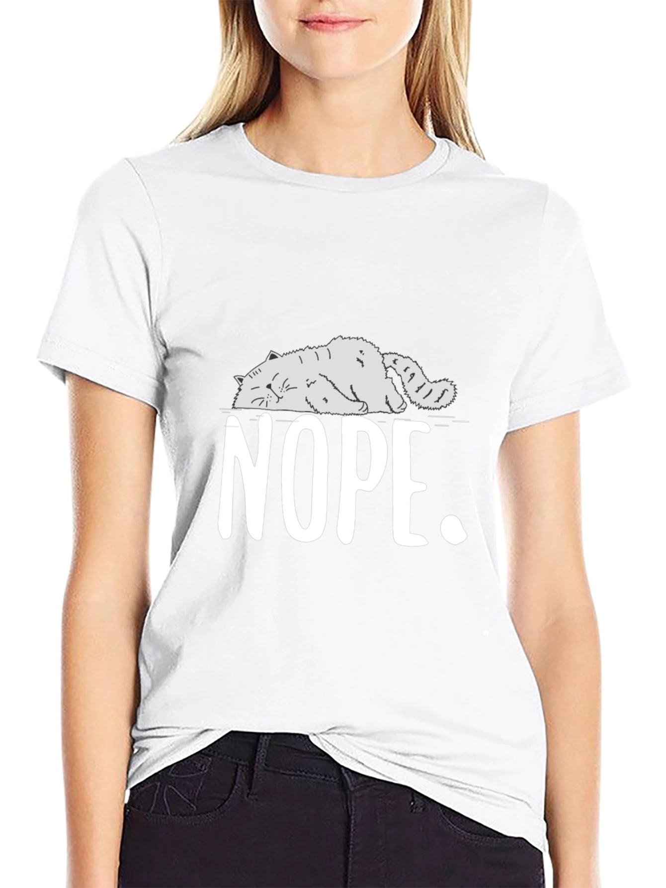 Nope Cat T-Shirt - Funny Lazy Cat Tee
