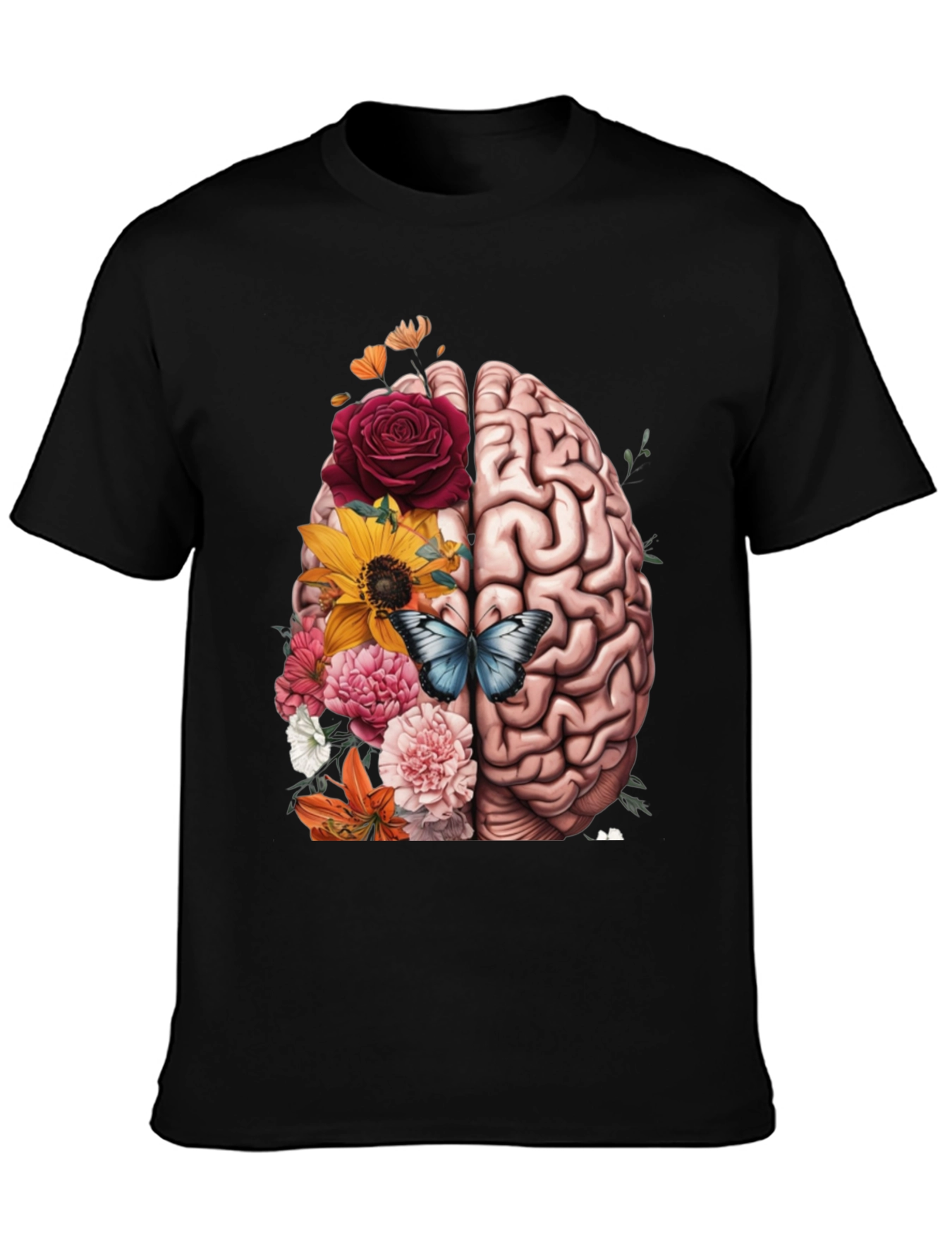 Brain & Floral Graphic Tee