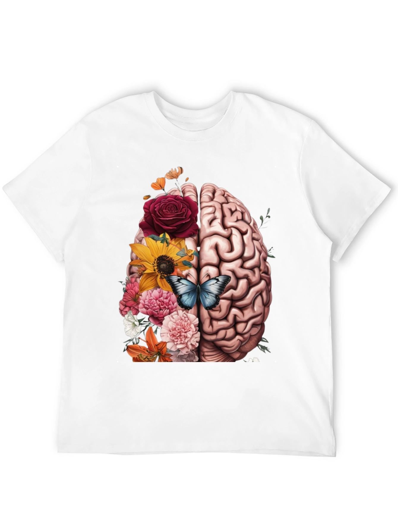 Brain & Floral Graphic Tee