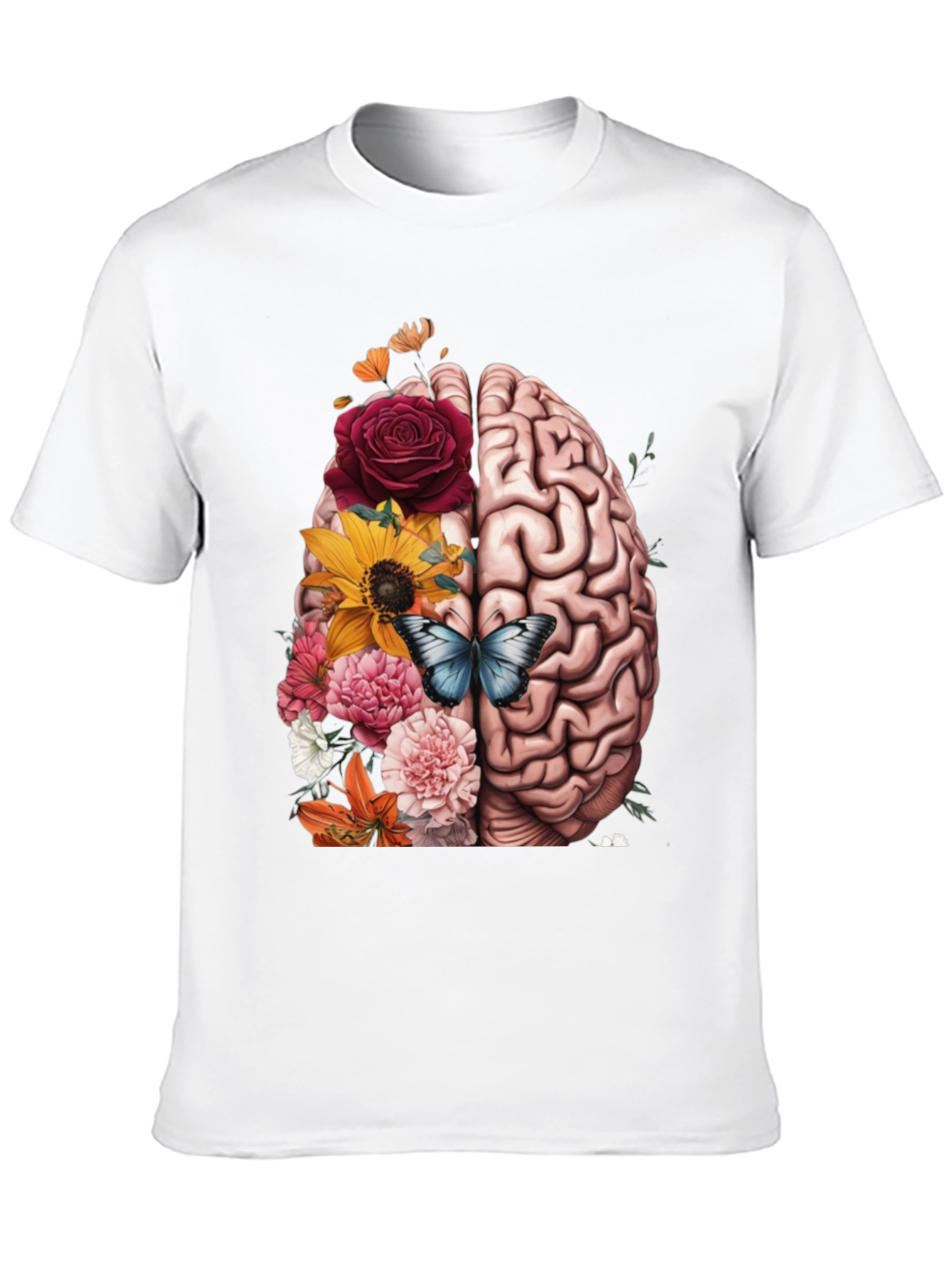 Brain & Floral Graphic Tee