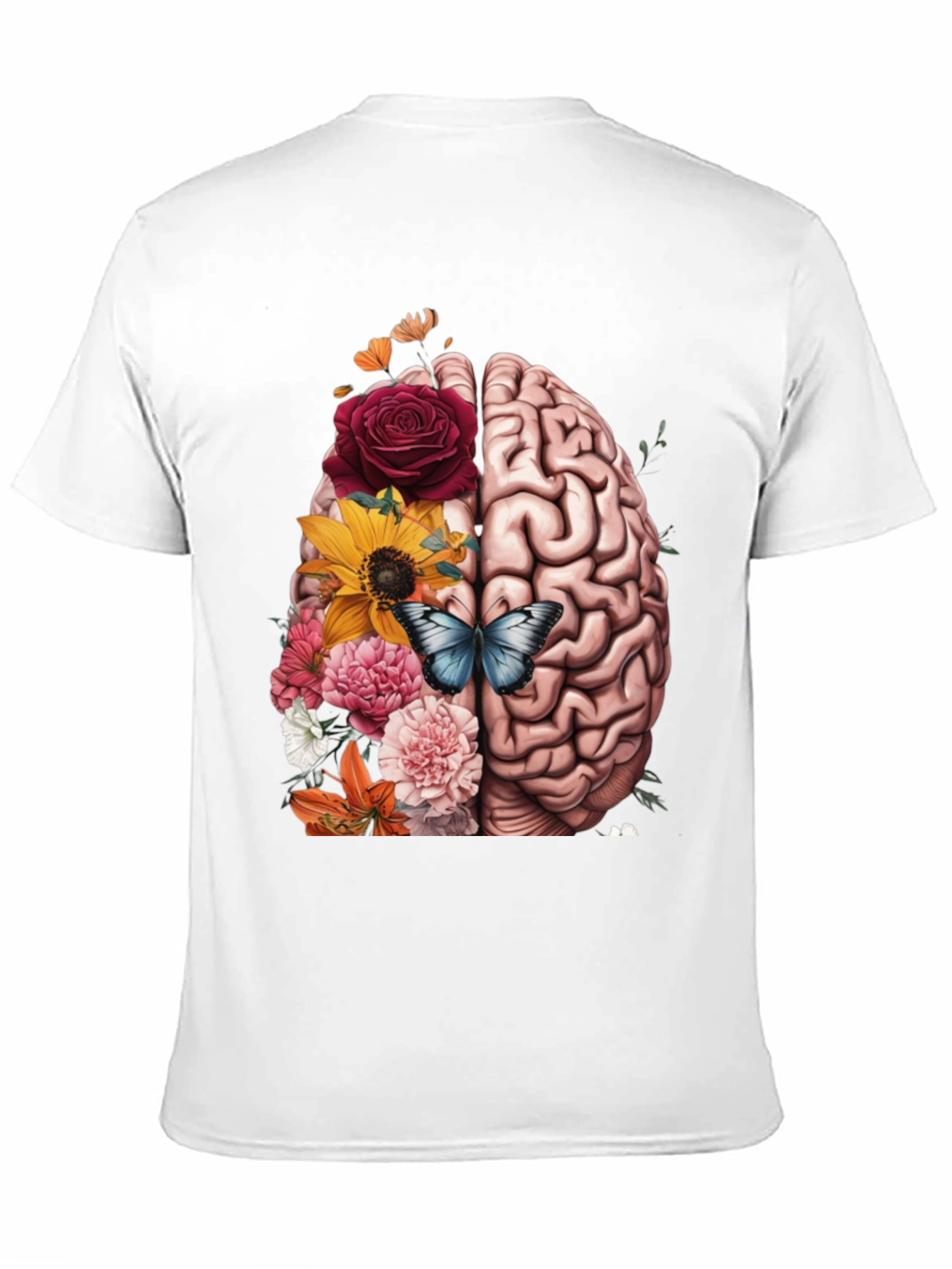 Brain & Floral Graphic Tee