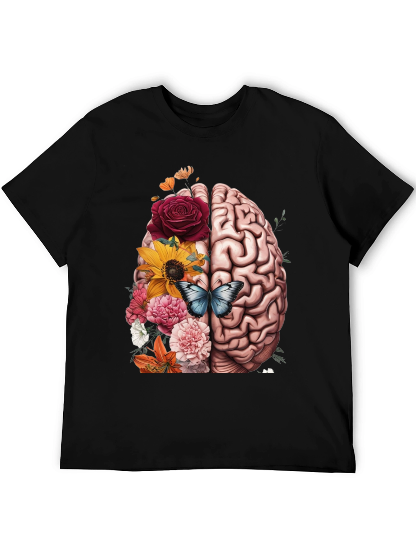 Brain & Floral Graphic Tee