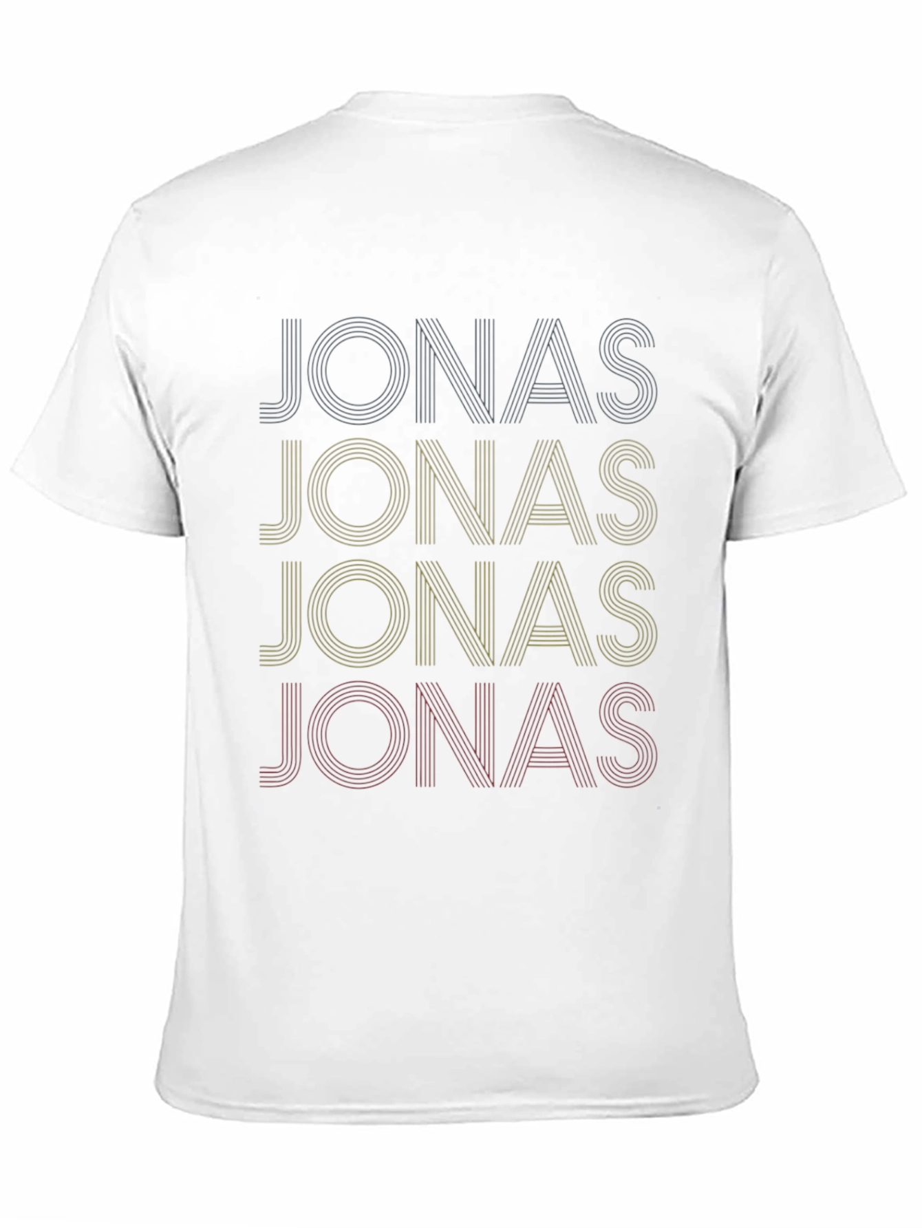 Jonas Name Retro Stacked T-Shirt - Stylish Casual Tee