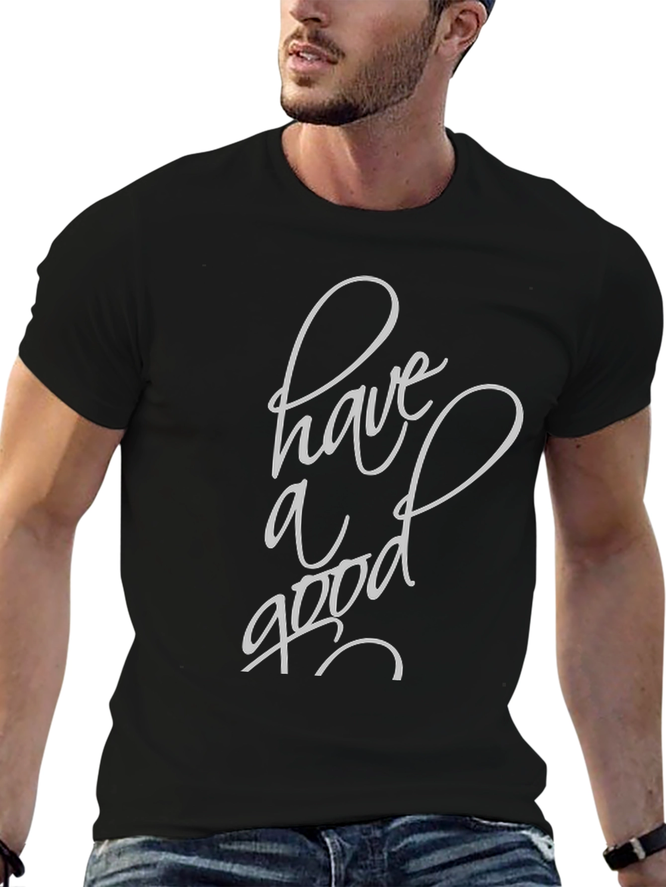 Have a Good Day Black Graphic Tee