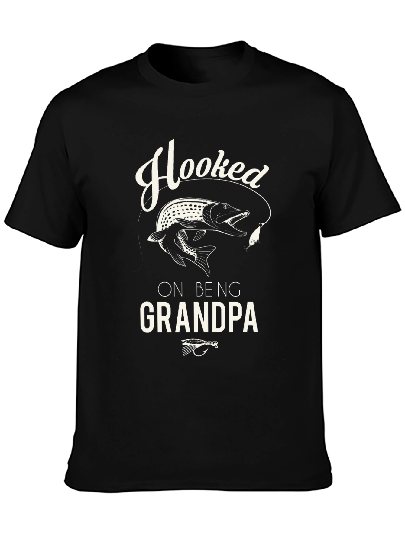 Hooked On Being Grandpa Fishing T-Shirt