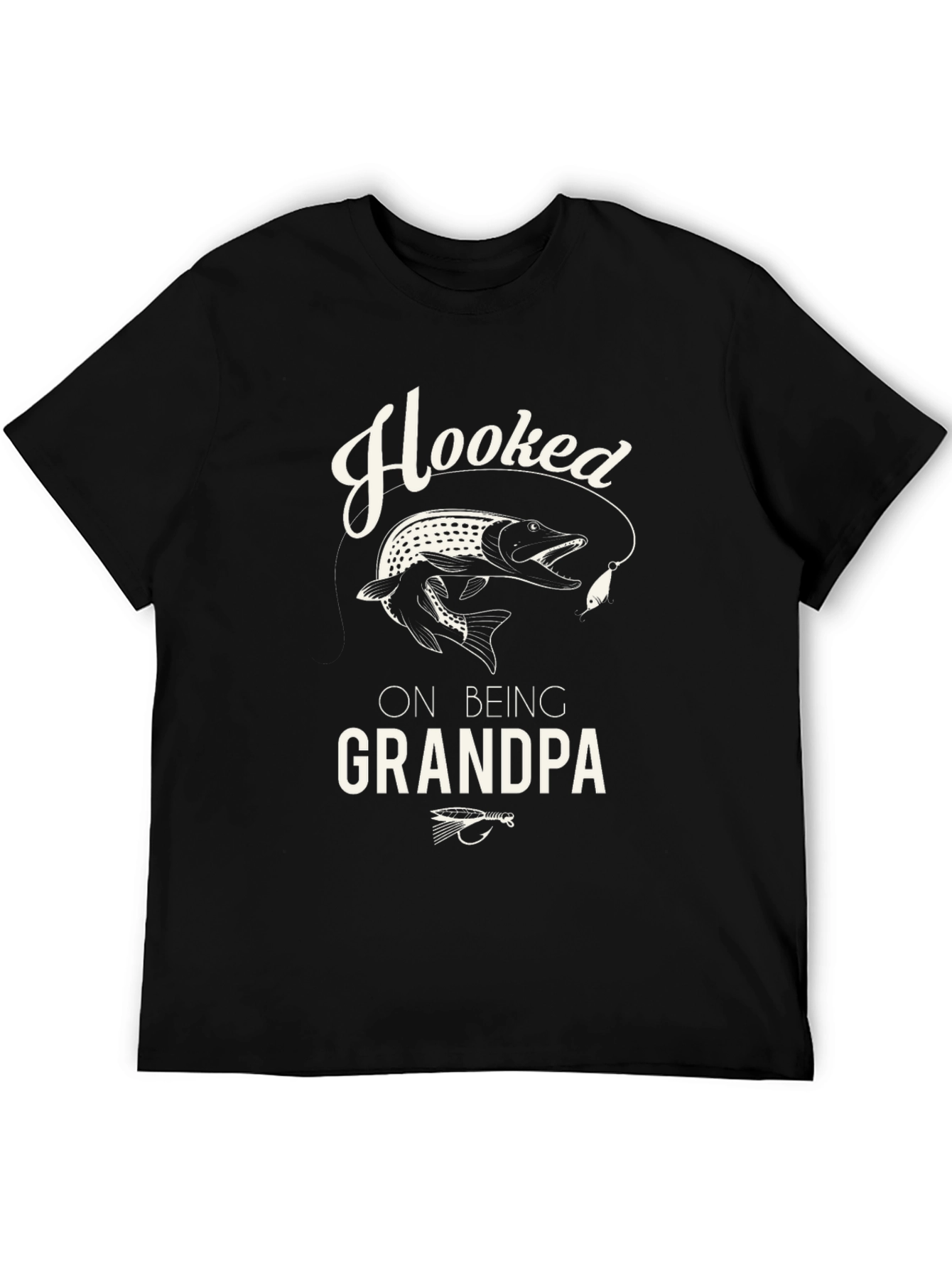 Hooked On Being Grandpa Fishing T-Shirt