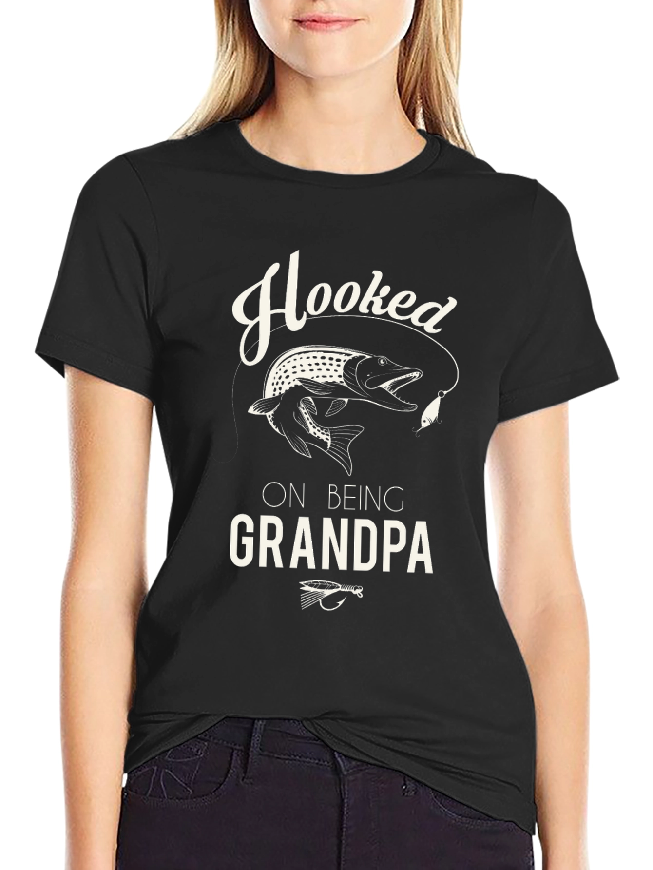 Hooked On Being Grandpa Fishing T-Shirt