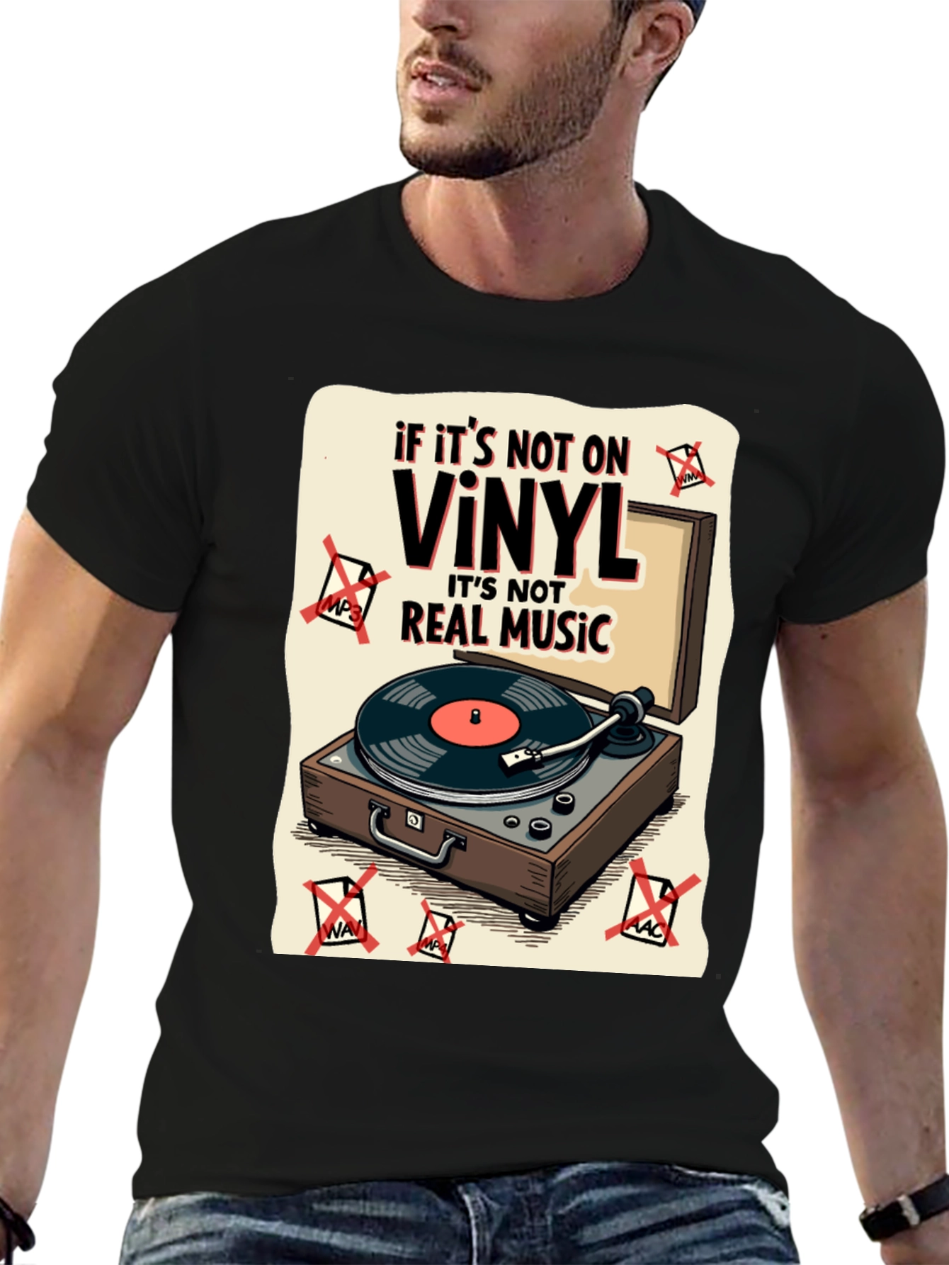 Vinyl Music T-Shirt - If Its Not On Vinyl...