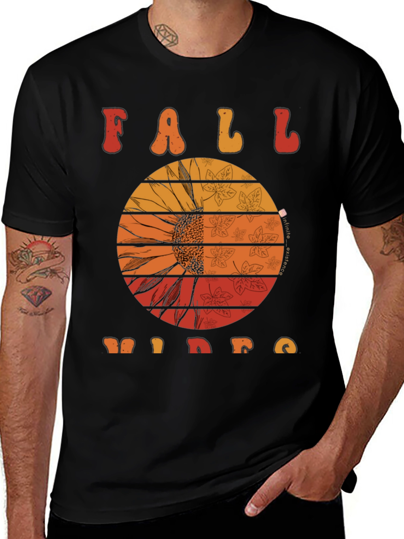Fall Vibes Graphic Tee - Sunflower Autumn Shirt