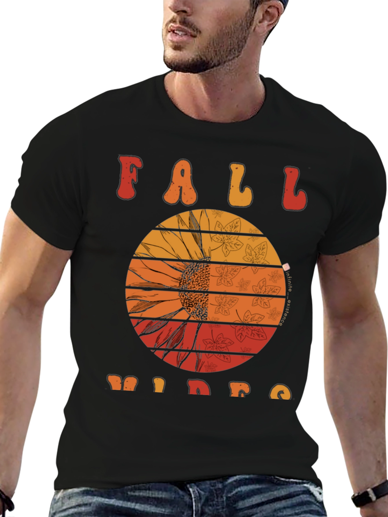 Fall Vibes Graphic Tee - Sunflower Autumn Shirt