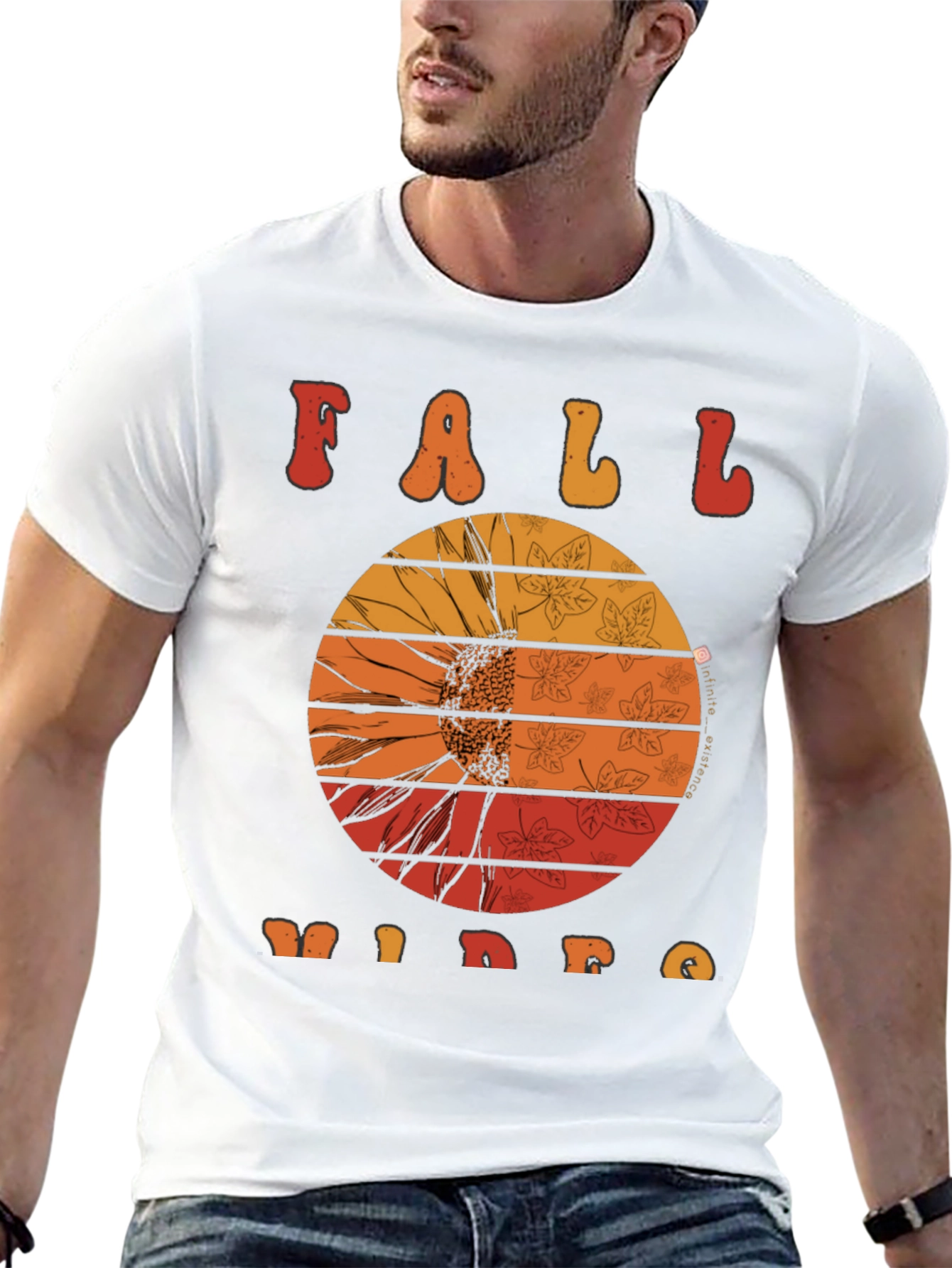 Fall Vibes Graphic Tee - Sunflower Autumn Shirt