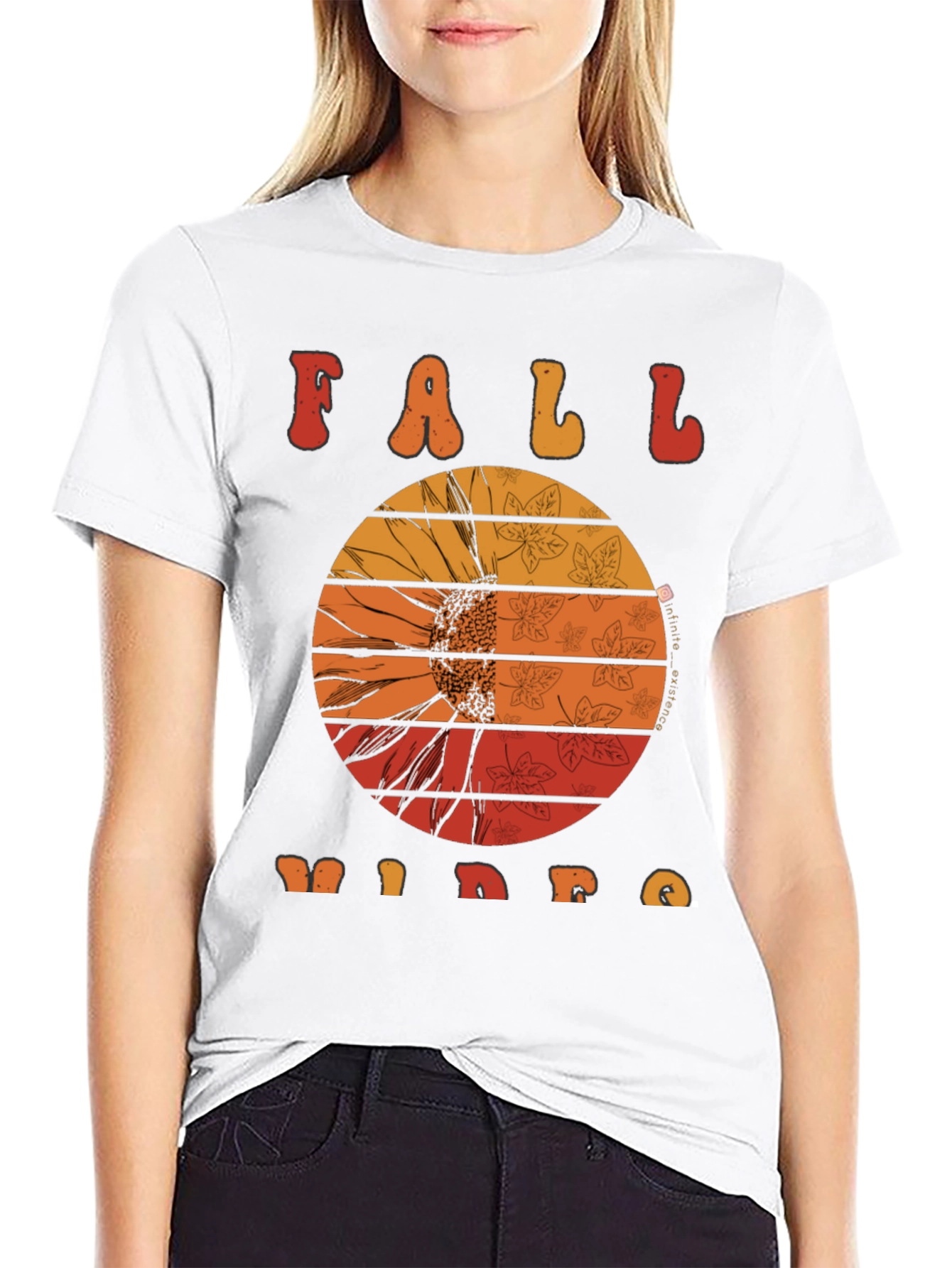 Fall Vibes Graphic Tee - Sunflower Autumn Shirt