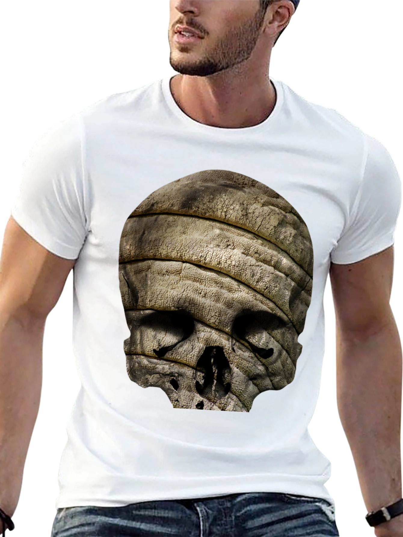 Skull Mummy Graphic Tee - Unique Bandage Design
