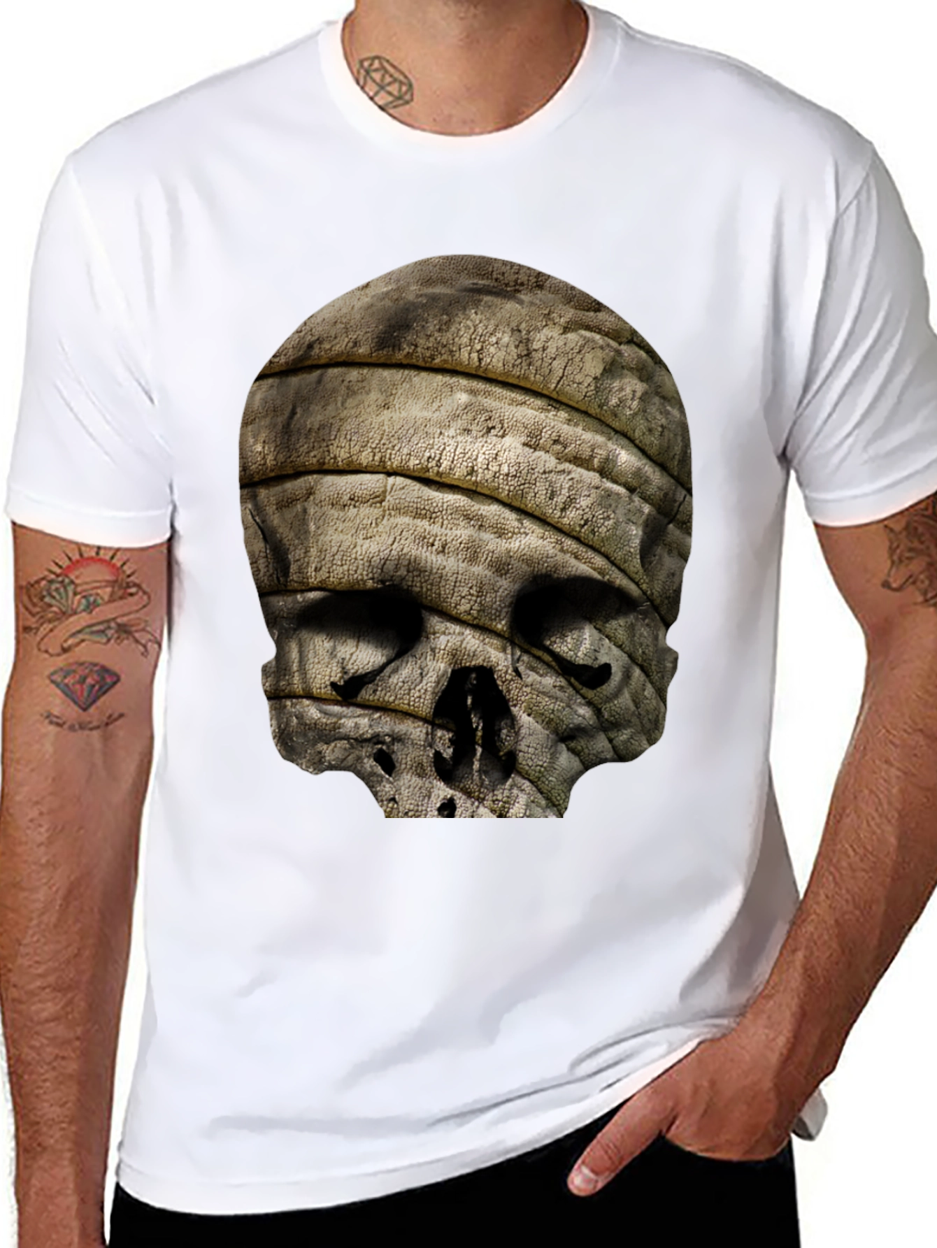 Skull Mummy Graphic Tee - Unique Bandage Design