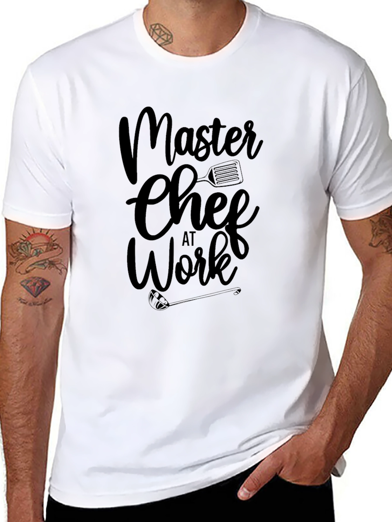 Master Chef at Work Black Graphic T-Shirt