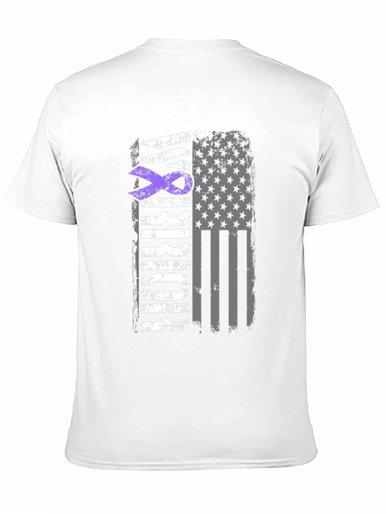 Epilepsy Awareness Ribbon American Flag Graphic T-Shirt