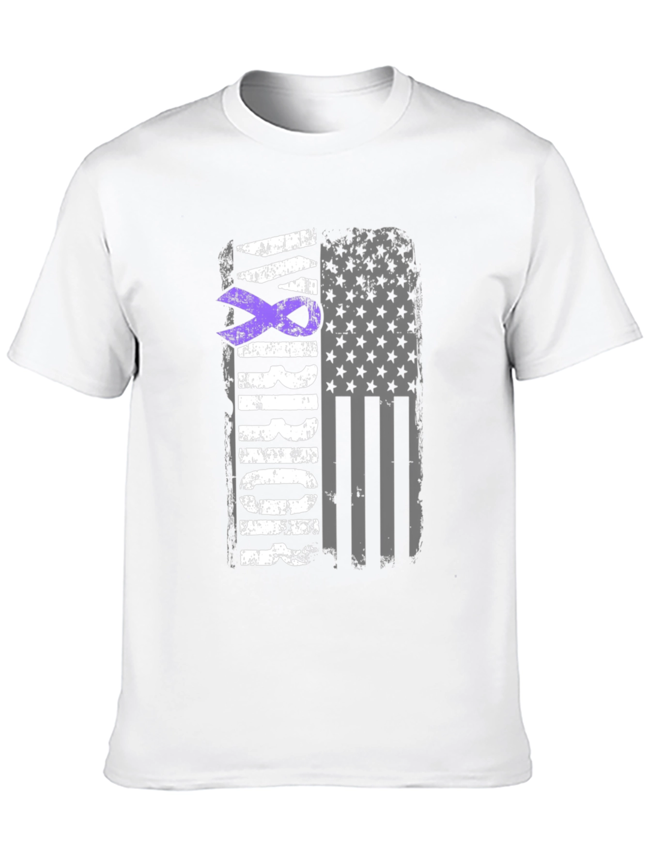 Epilepsy Awareness Ribbon American Flag Graphic T-Shirt