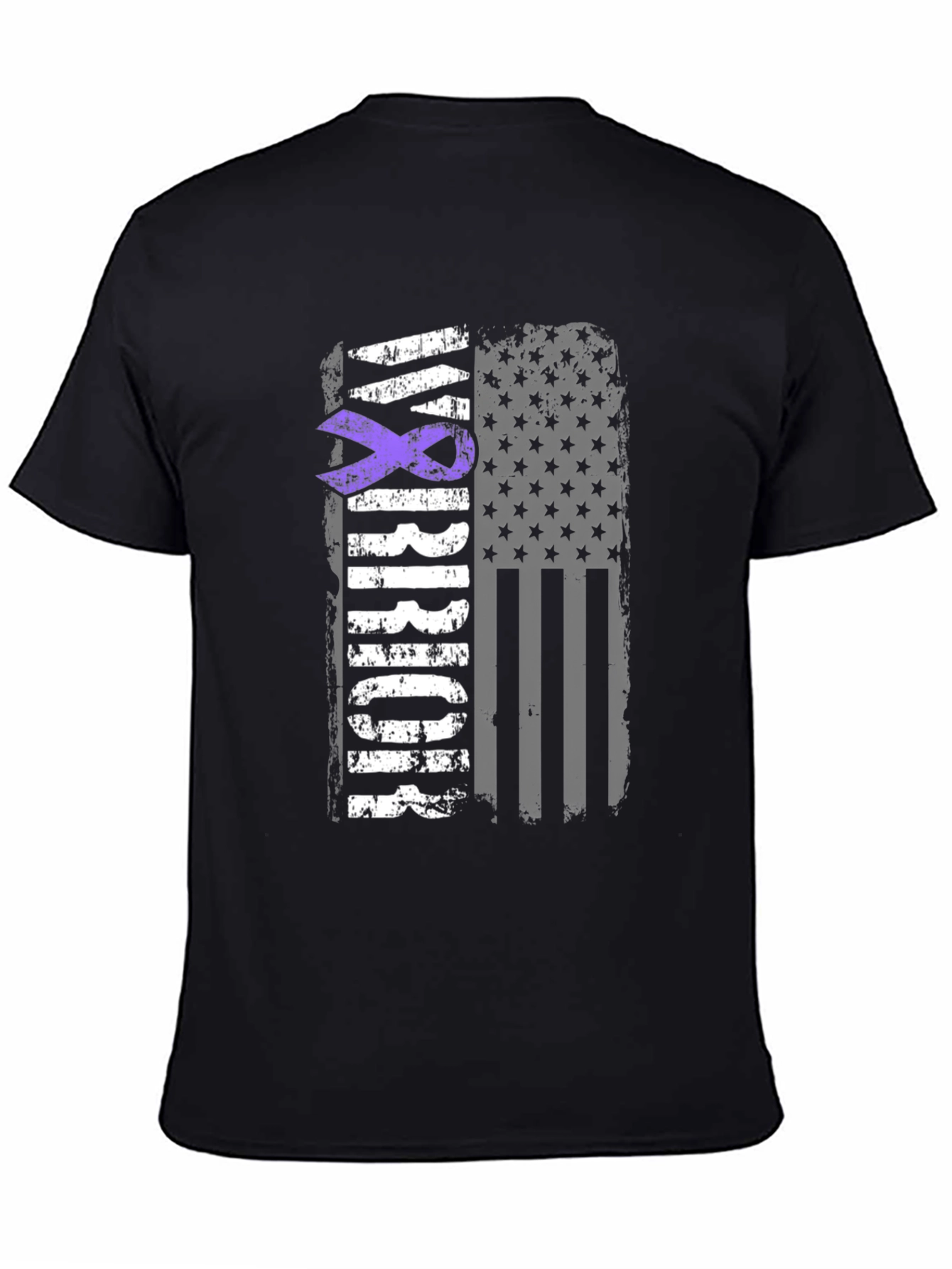 Epilepsy Awareness Ribbon American Flag Graphic T-Shirt
