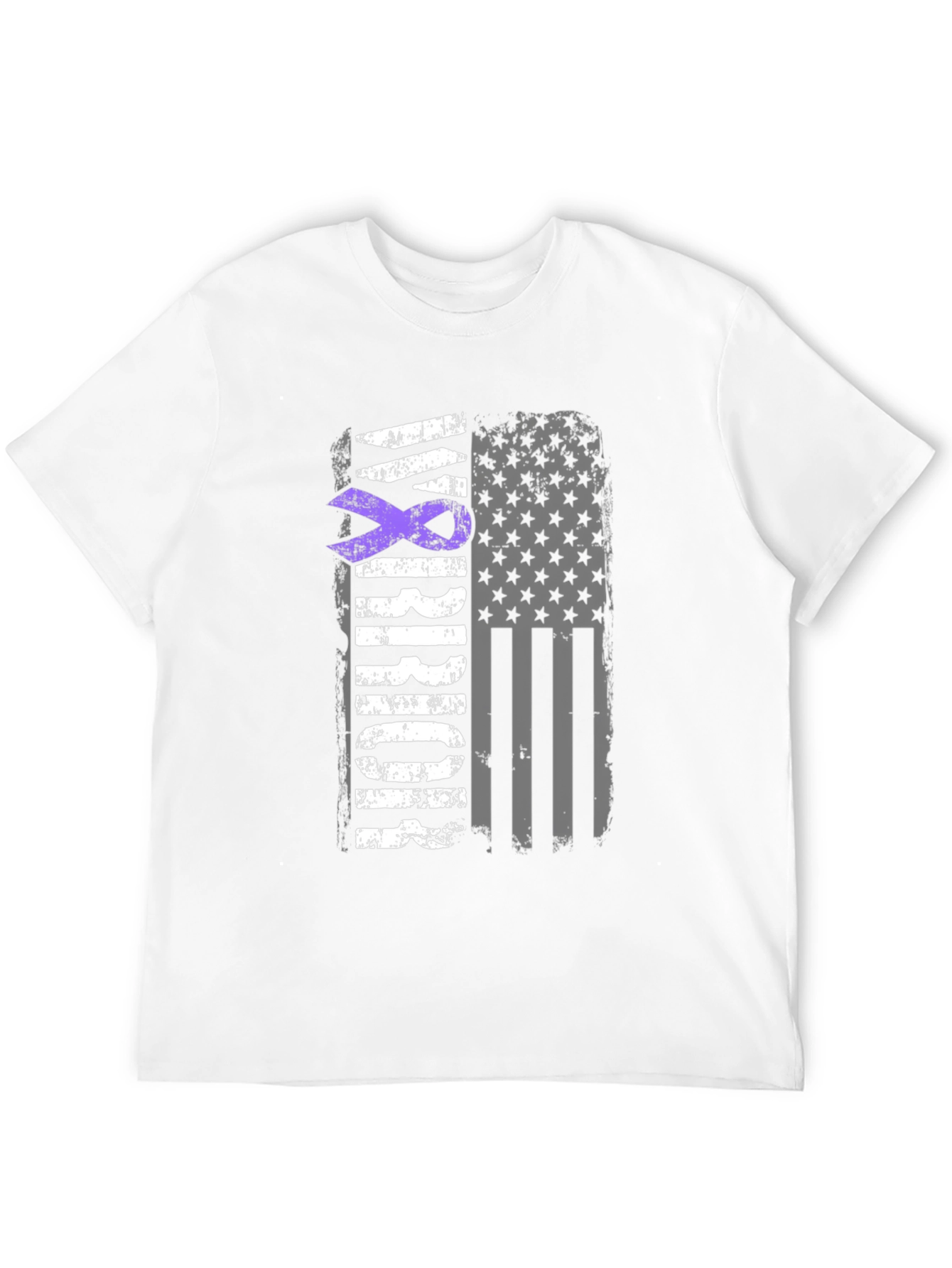 Epilepsy Awareness Ribbon American Flag Graphic T-Shirt
