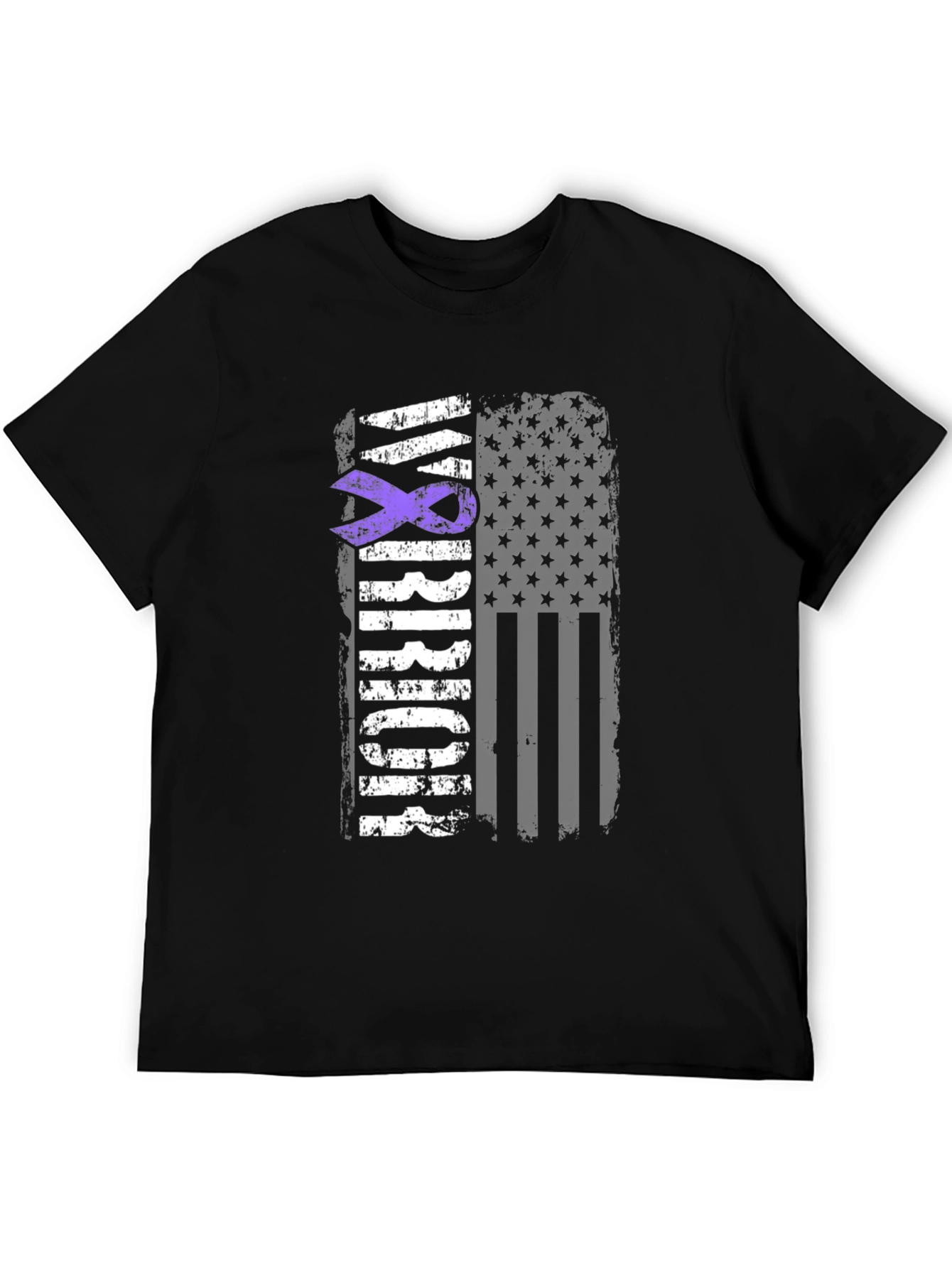 Epilepsy Awareness Ribbon American Flag Graphic T-Shirt