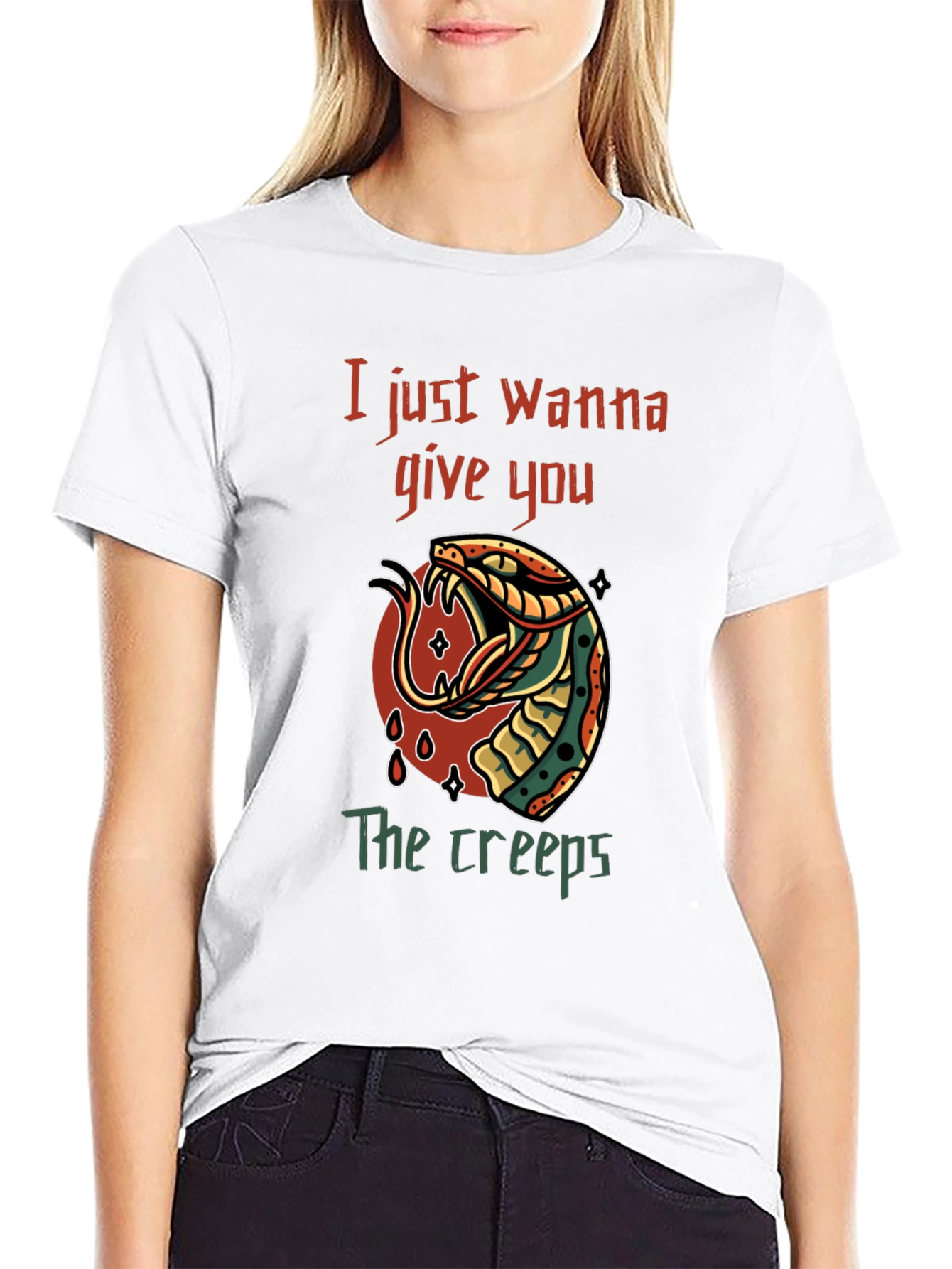 Creepy Snake Graphic Tee - Mens Black T-Shirt