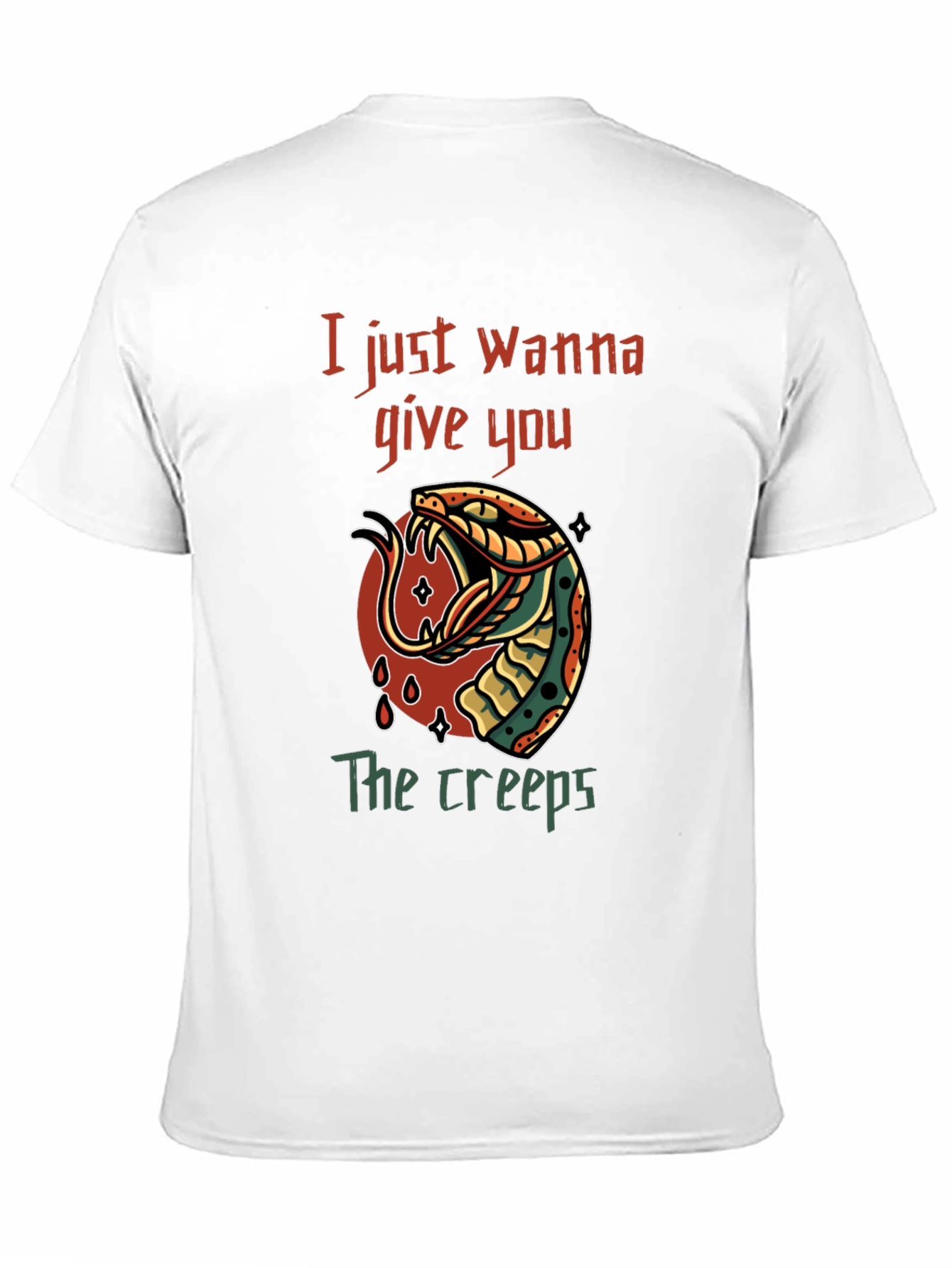 Creepy Snake Graphic Tee - Mens Black T-Shirt
