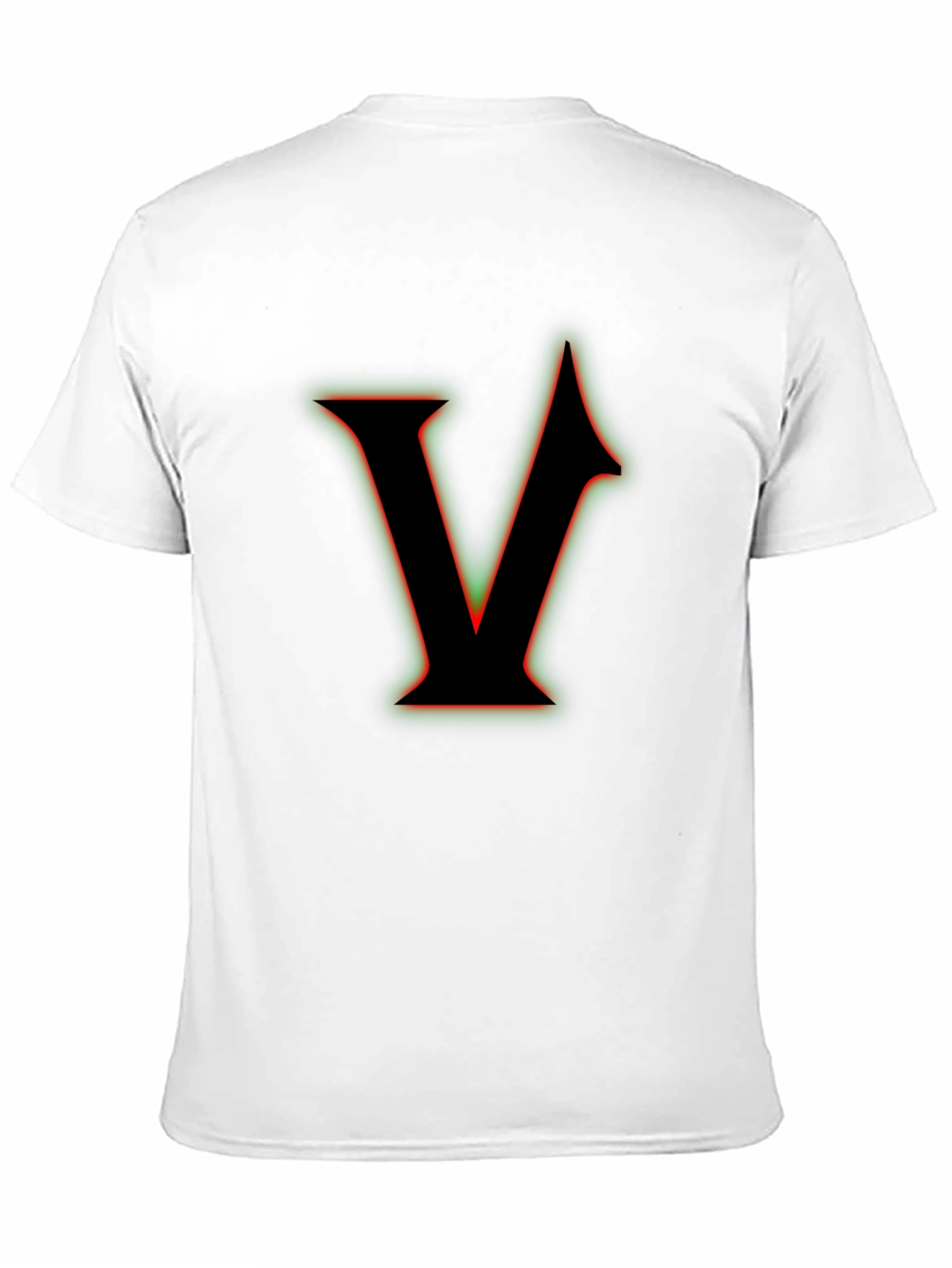 Letter V Graphic T-Shirt - Black