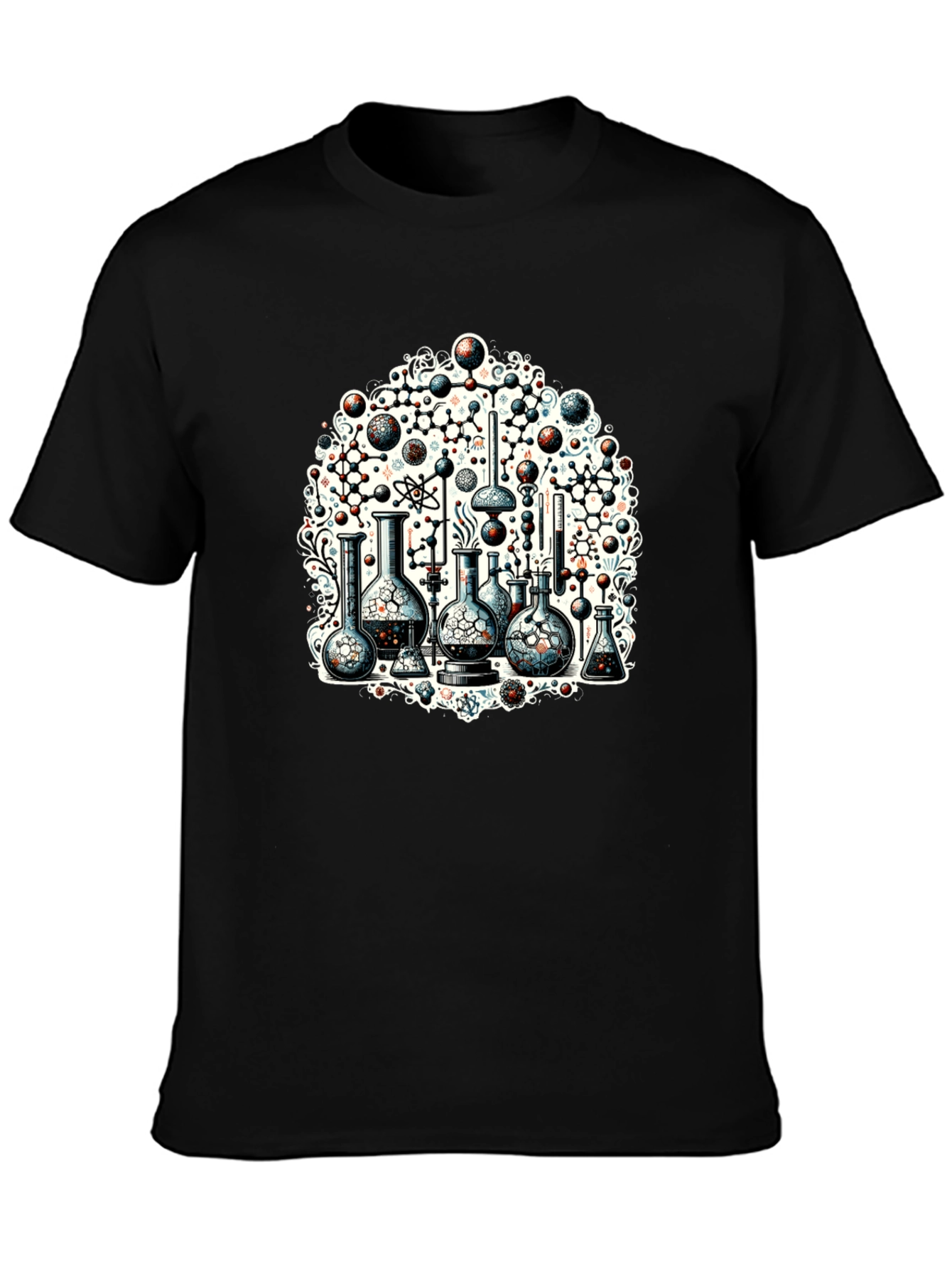 Science Chemistry Print Black T-Shirt