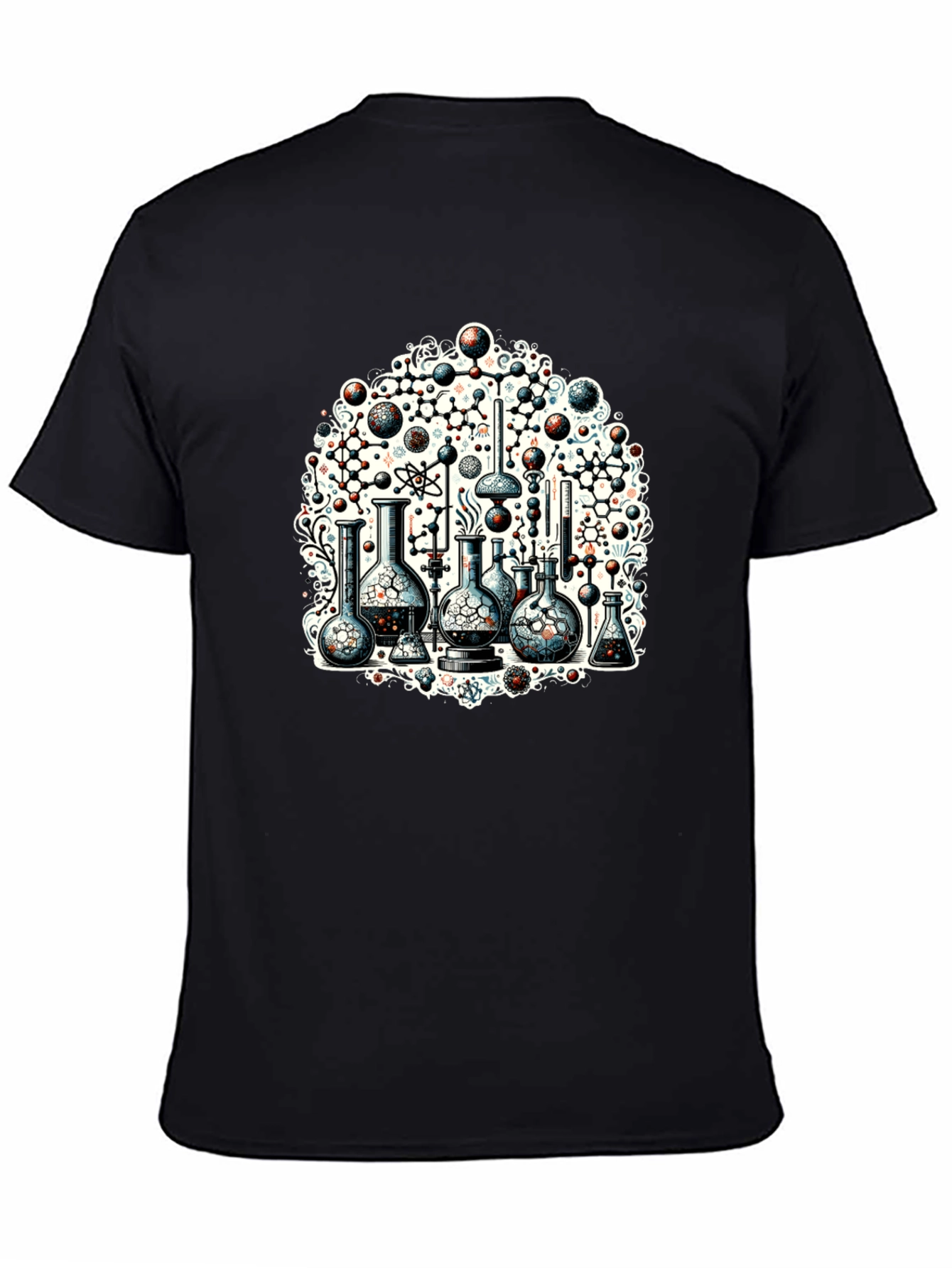 Science Chemistry Print Black T-Shirt