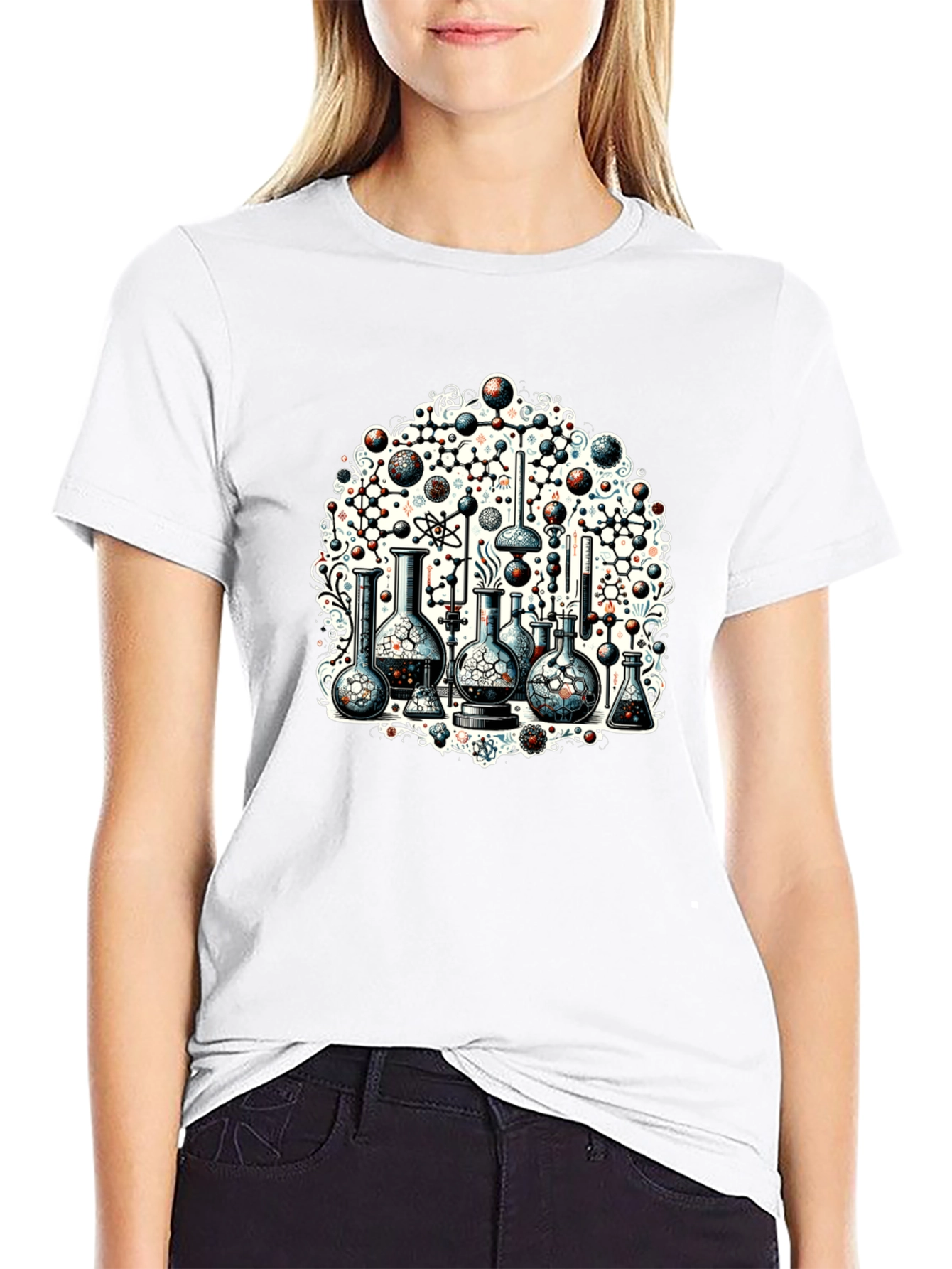 Science Chemistry Print Black T-Shirt