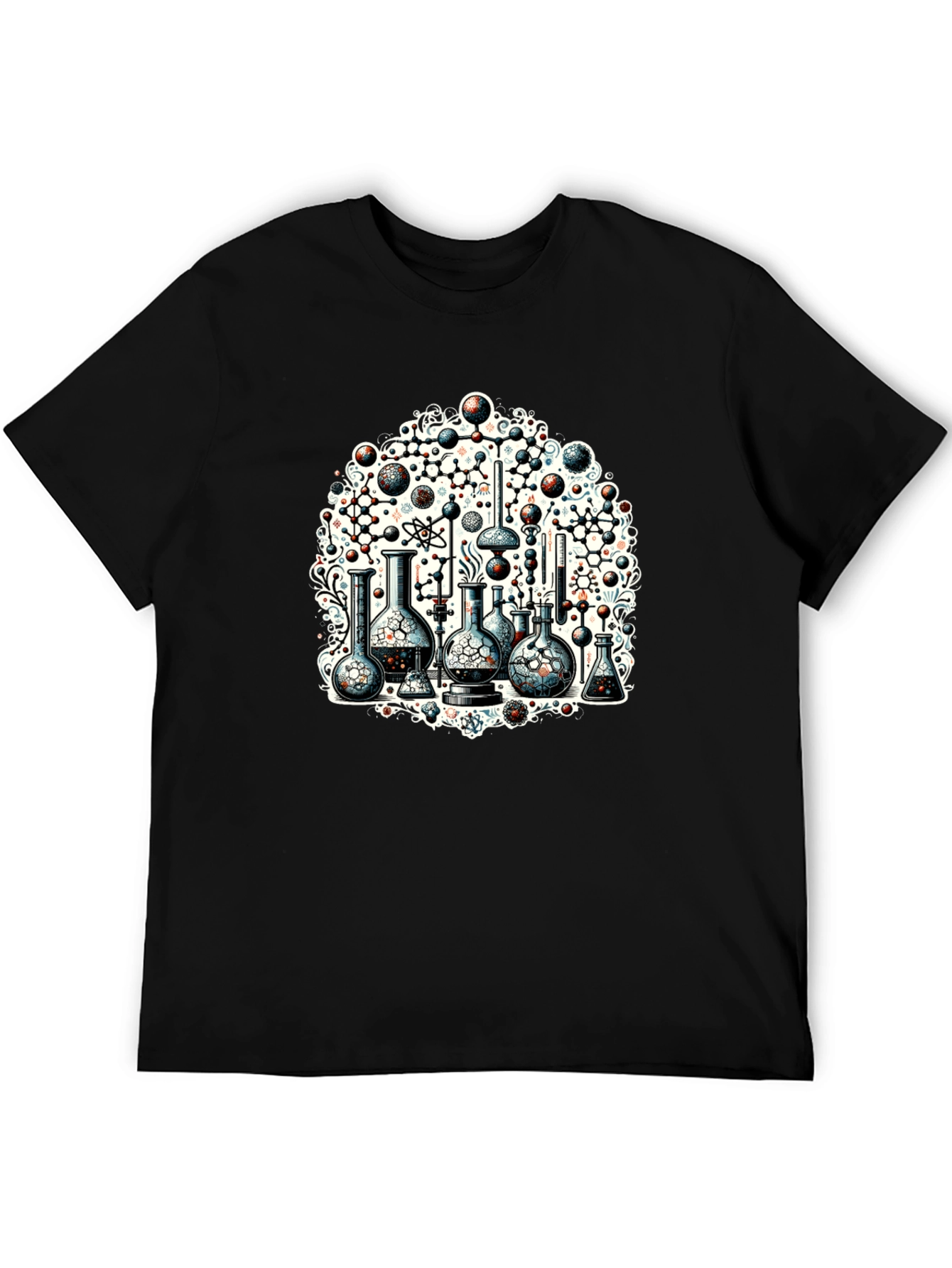 Science Chemistry Print Black T-Shirt
