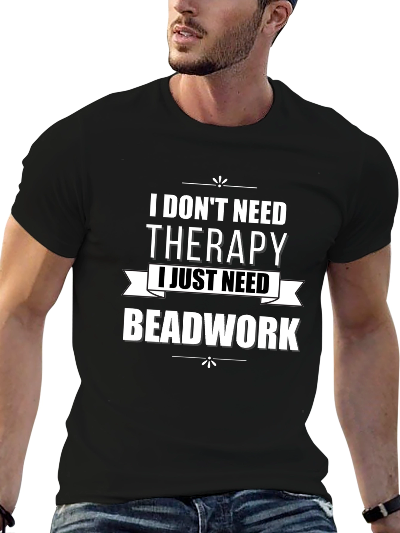Beadwork Therapy T-Shirt - Funny Crafting Hobby Tee