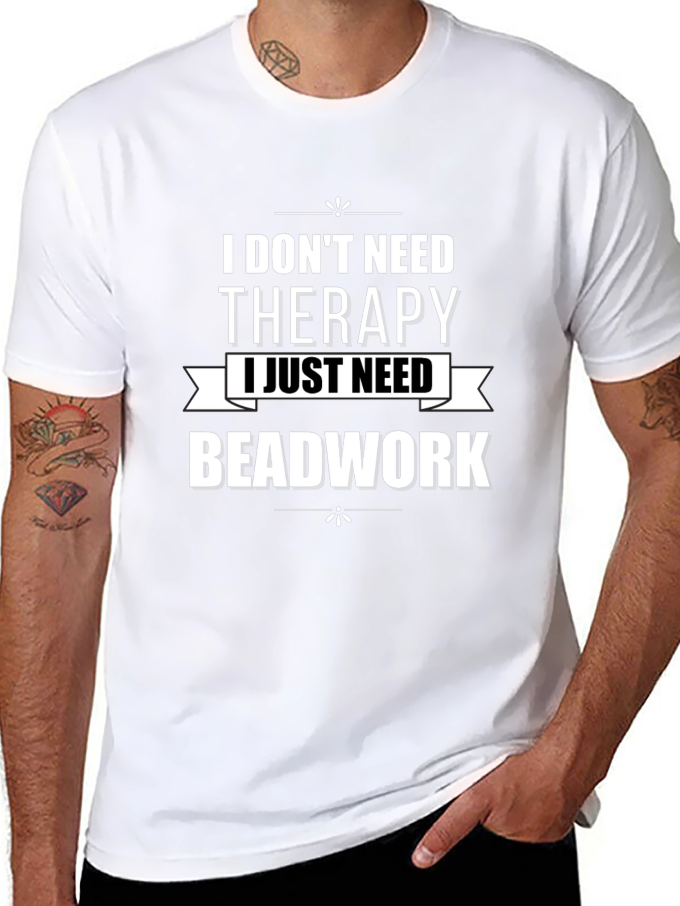 Beadwork Therapy T-Shirt - Funny Crafting Hobby Tee