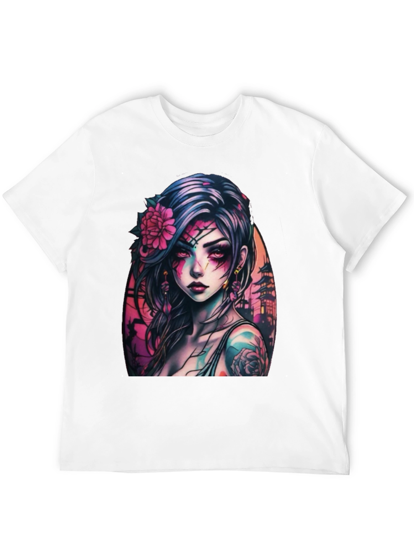 Gothic Anime Girl Black T-Shirt