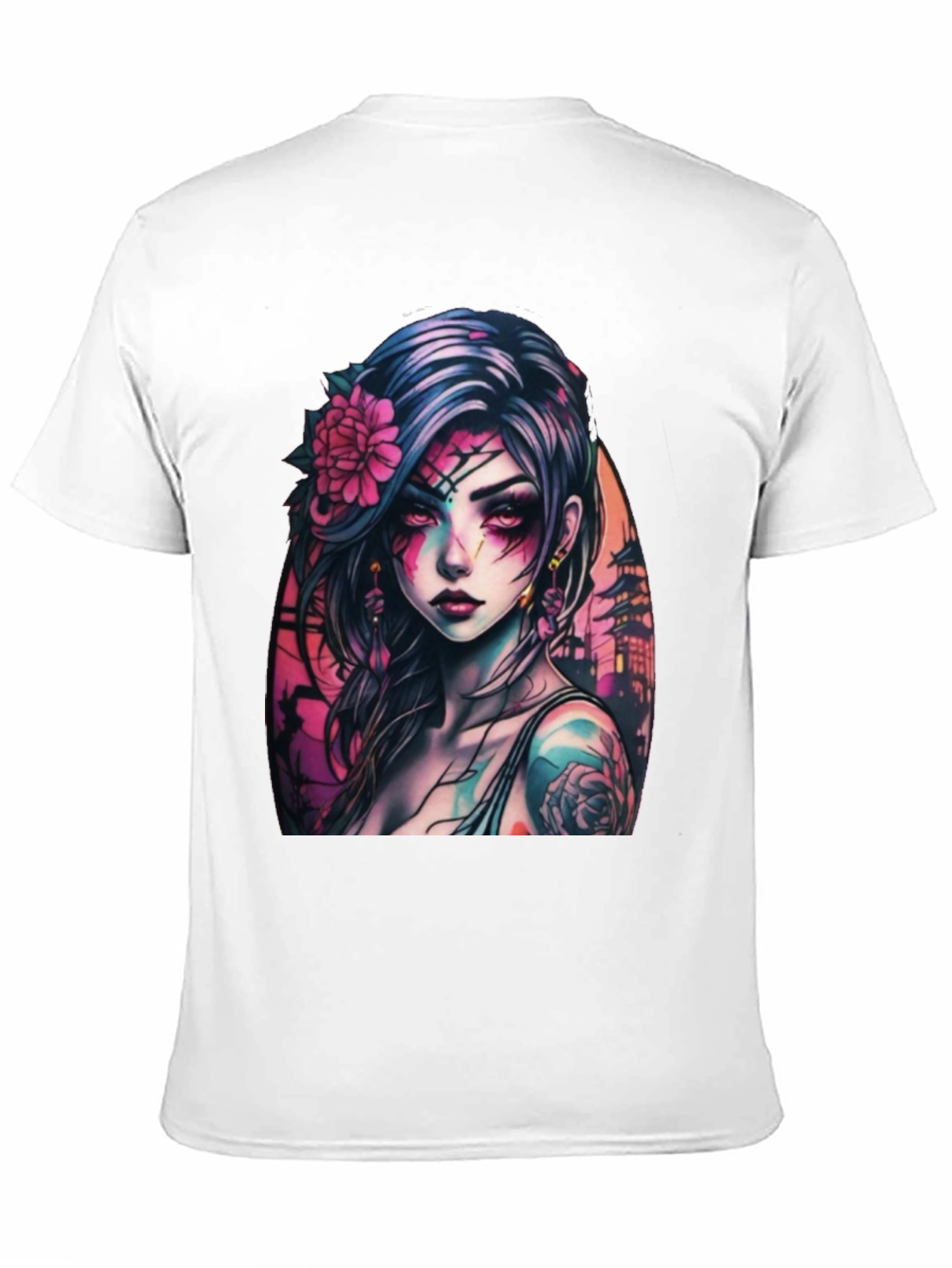 Gothic Anime Girl Black T-Shirt