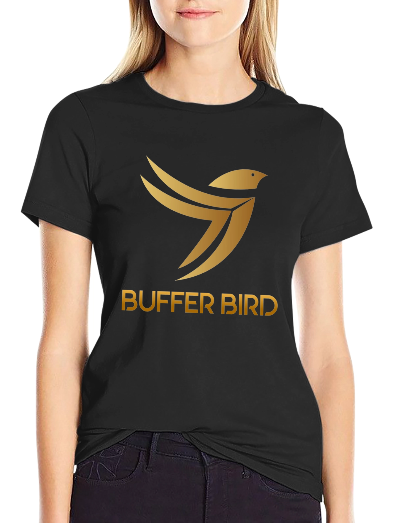 Buffer Bird Graphic Tee - Stylish Black T-Shirt