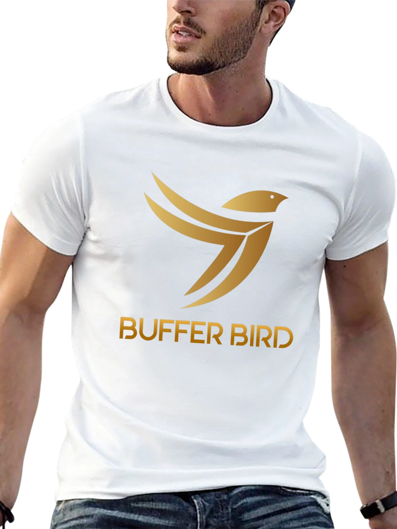 Buffer Bird Graphic Tee - Stylish Black T-Shirt