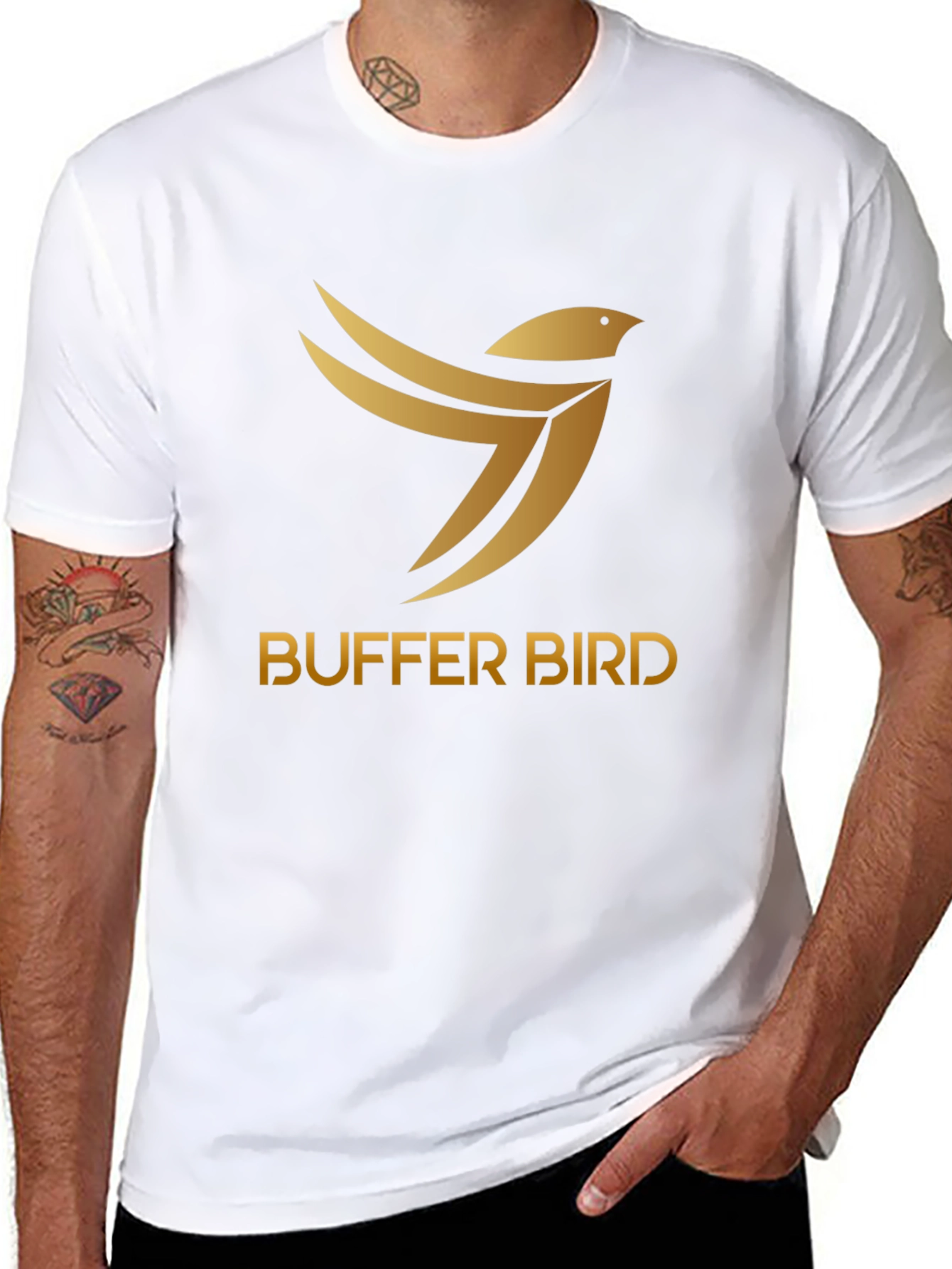 Buffer Bird Graphic Tee - Stylish Black T-Shirt