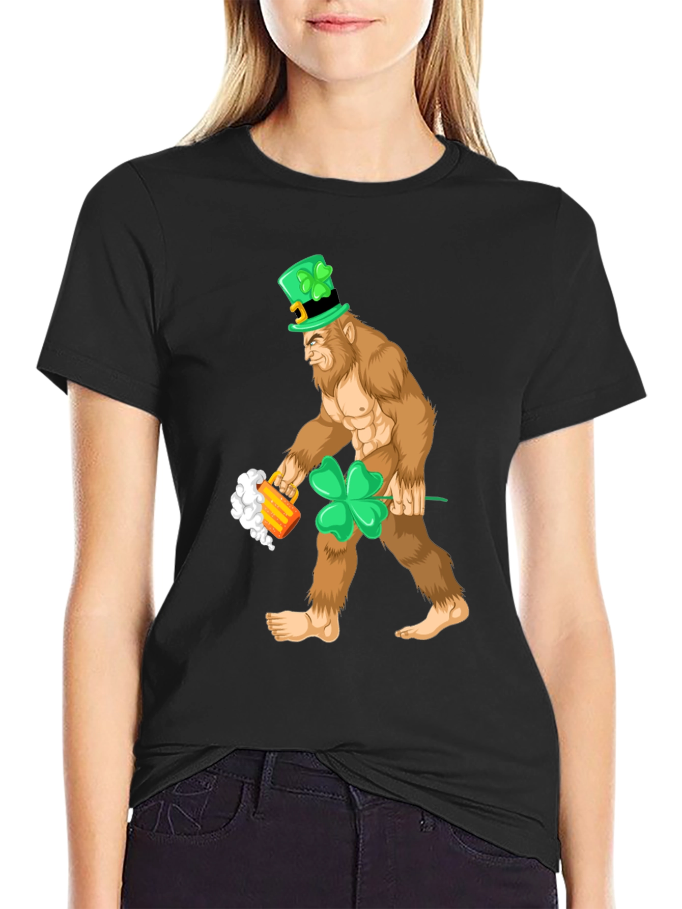 Leprechaun Bigfoot St. Patricks Day Tee